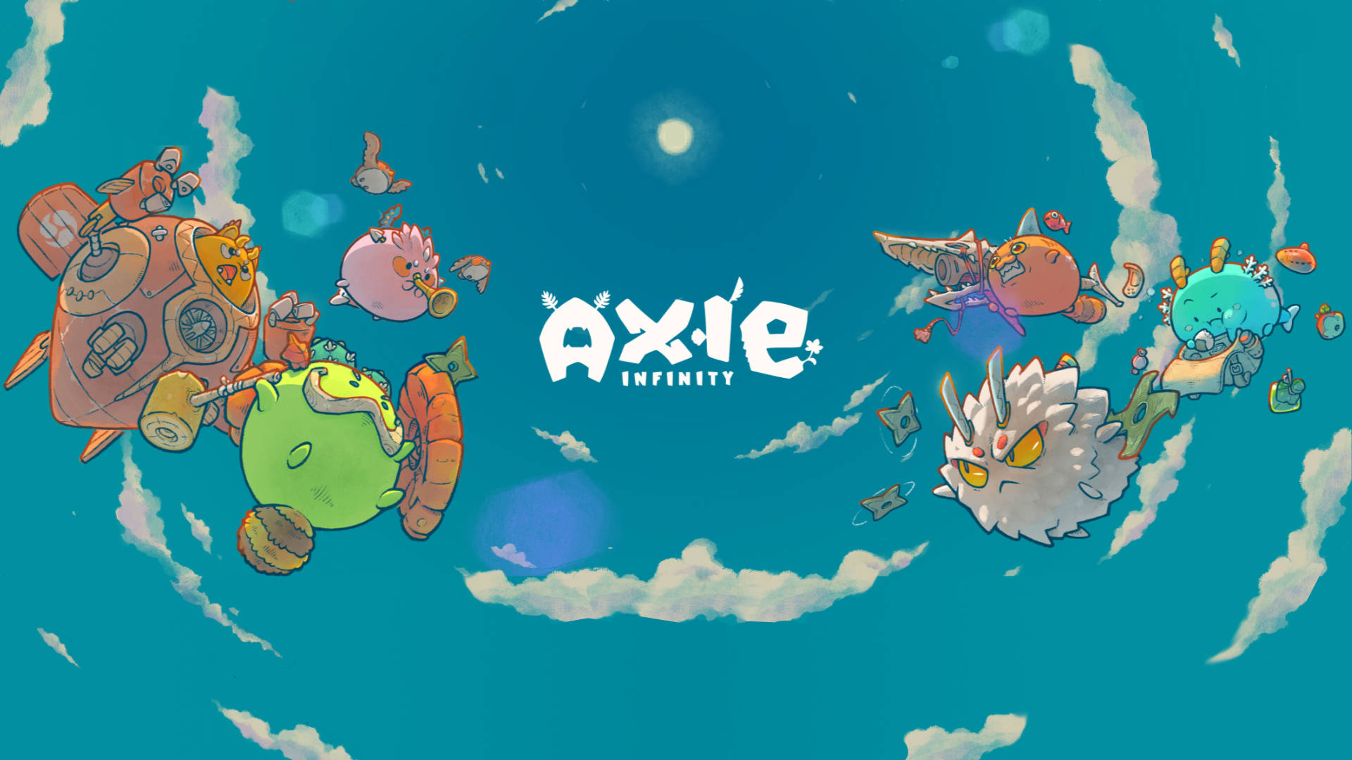 Axie Infinity Cartoon Cover Wallpaper