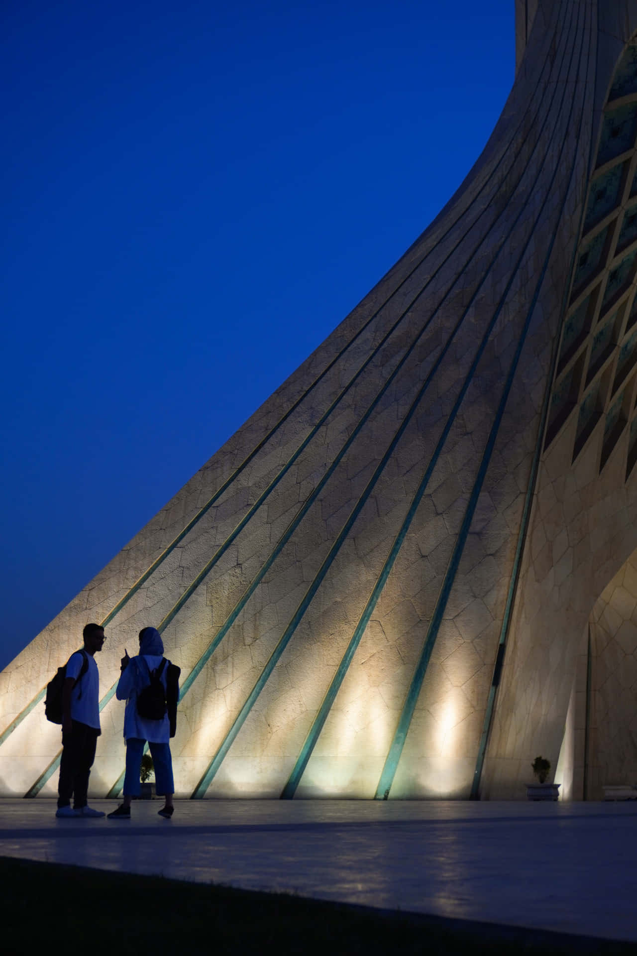 Azadi Tower Two People Standing Wallpaper
