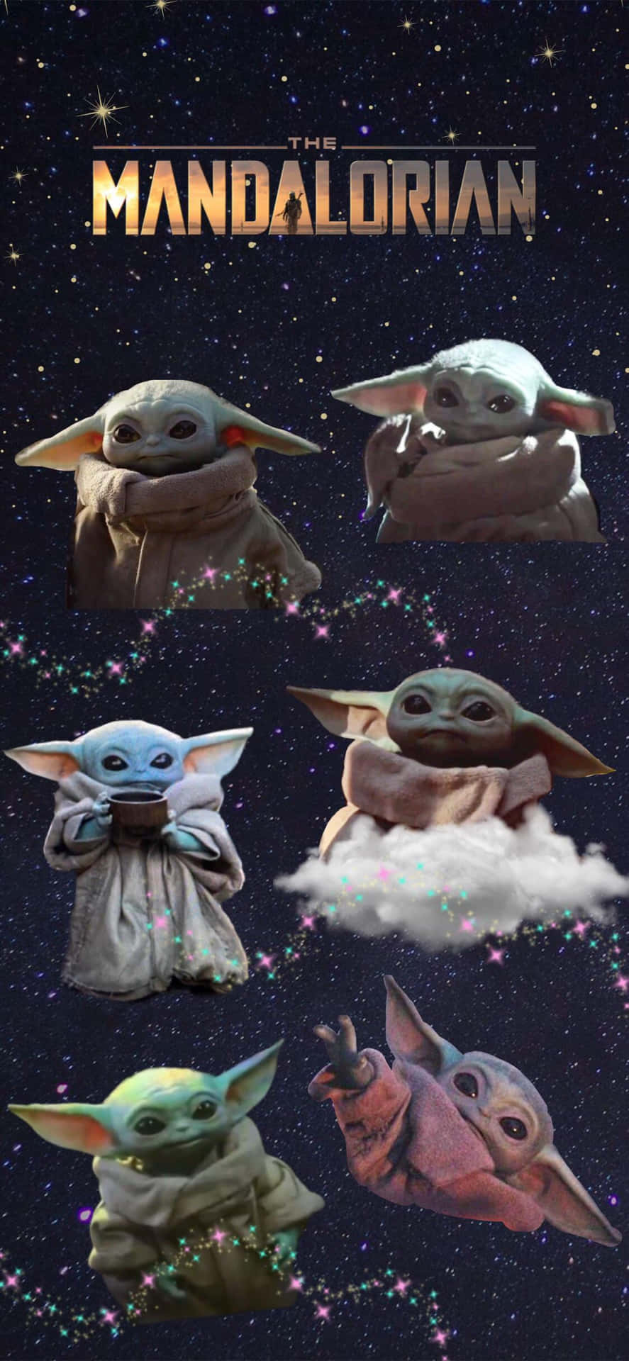 Adorable Baby Yoda Waving Goodbye Wallpaper