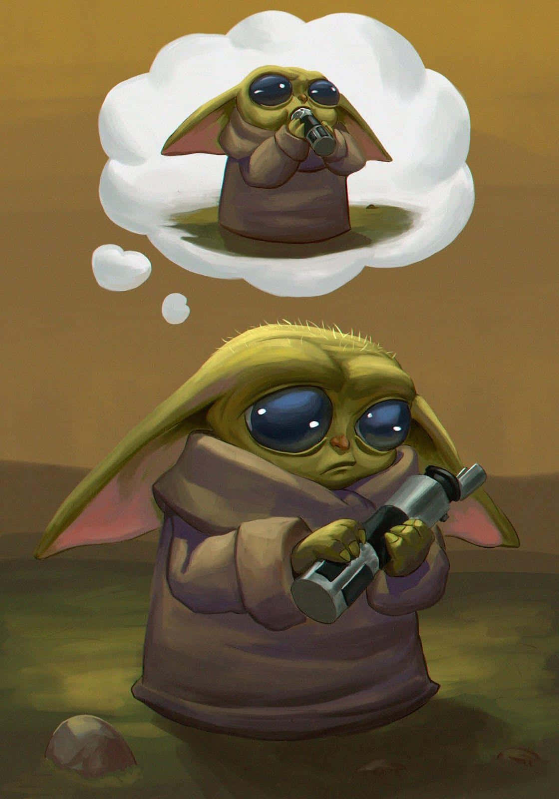 Check Out This Baby Yoda Cartoon Wallpaper