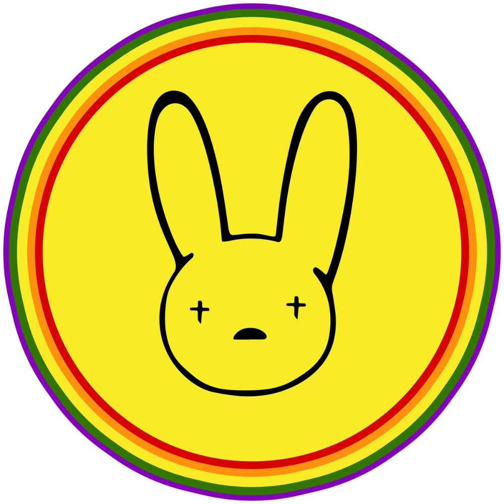 Bad Bunny Logo Inside Yellow Circle Wallpaper