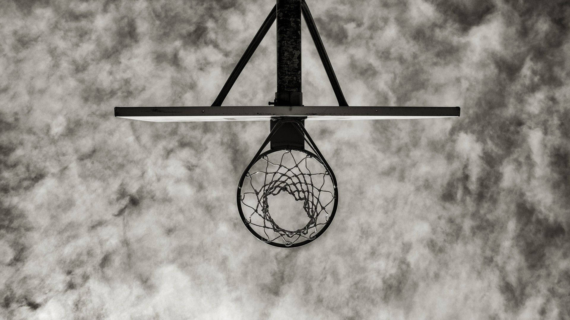 "Set your goals high, just like this basketball hoop!" Wallpaper