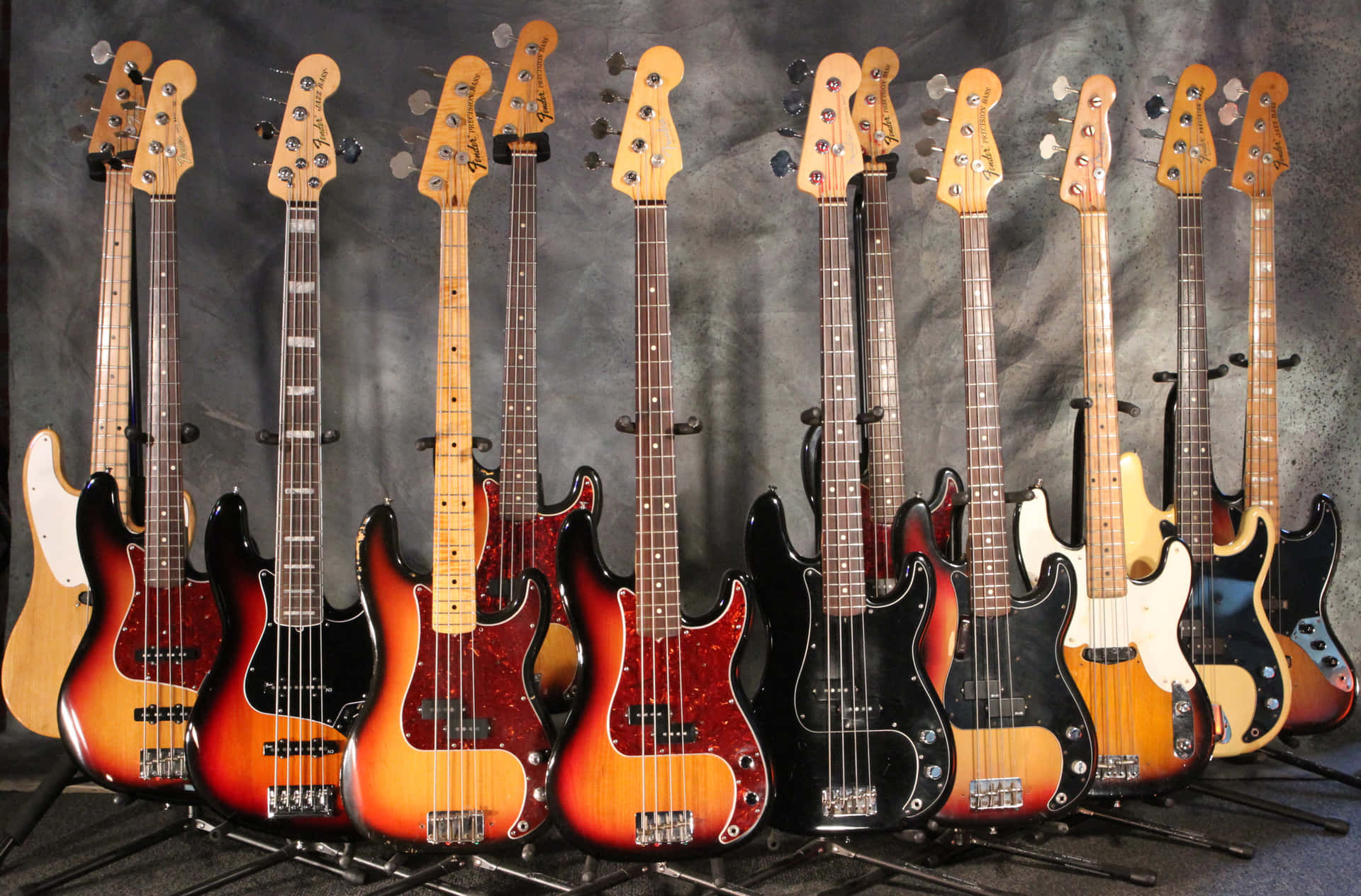 Bass Guitar Wooden Collection Desktop Wallpaper