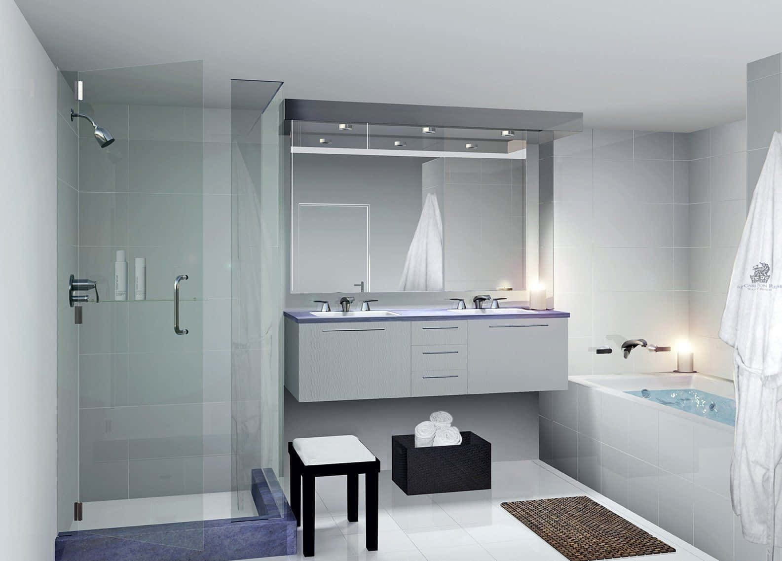 Bathroom Space With Shower Background