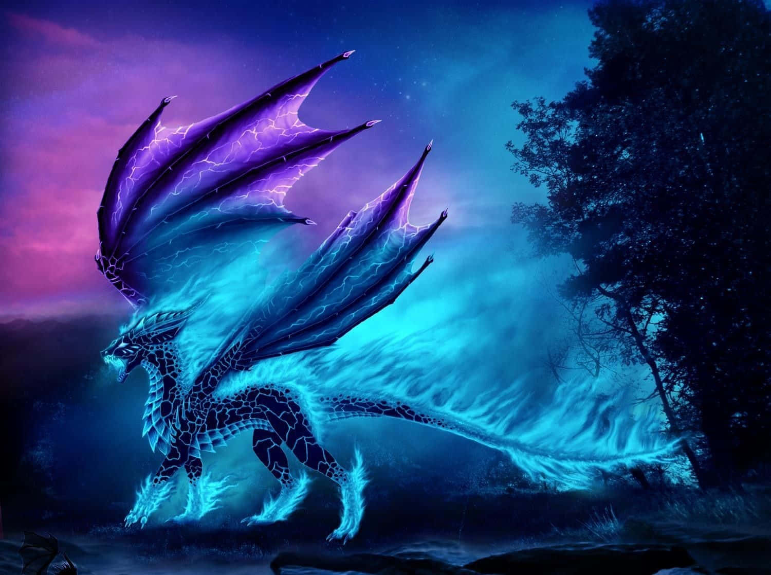 Beautiful Dragon With Blue Hue Wallpaper