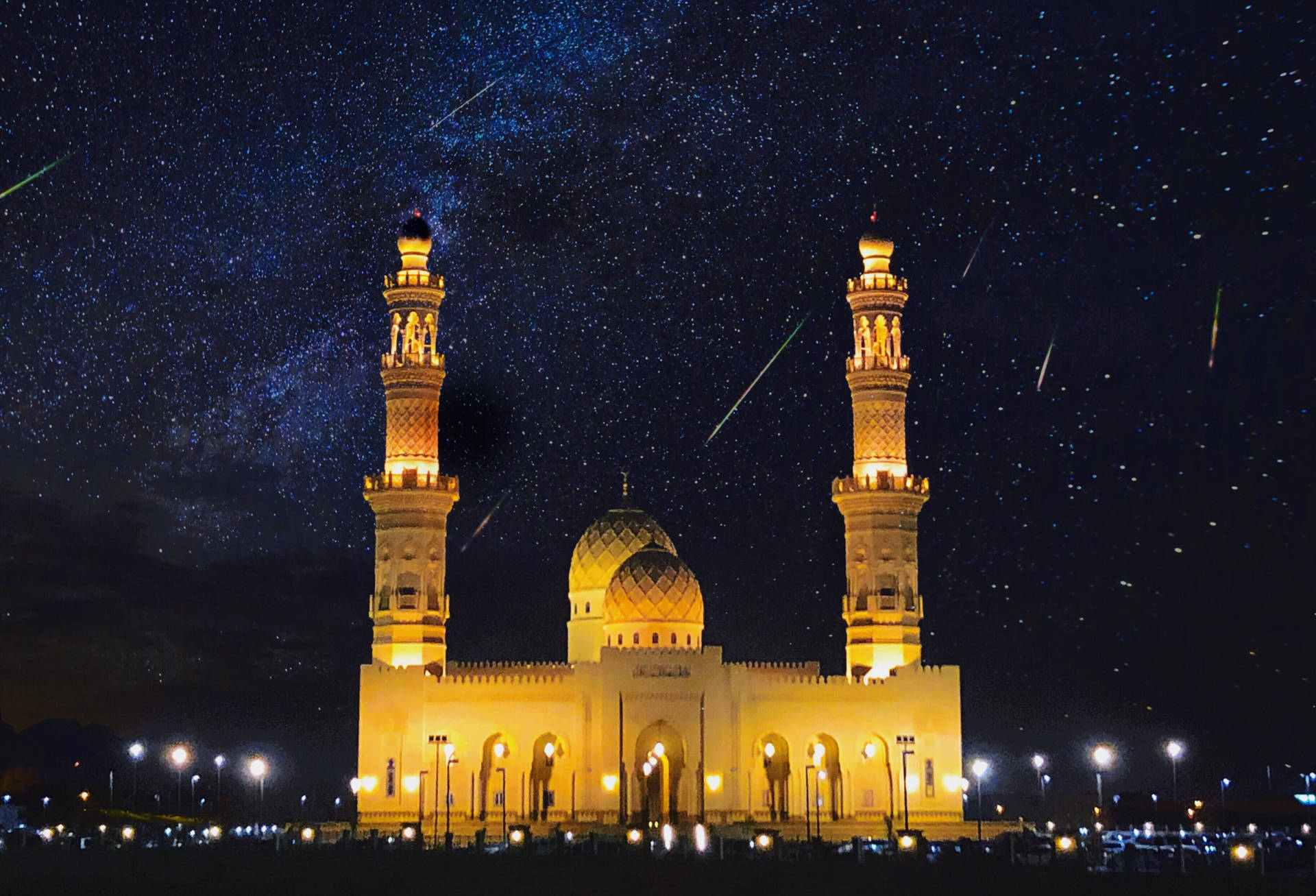 Beautiful Mosque Starry Sky Wallpaper