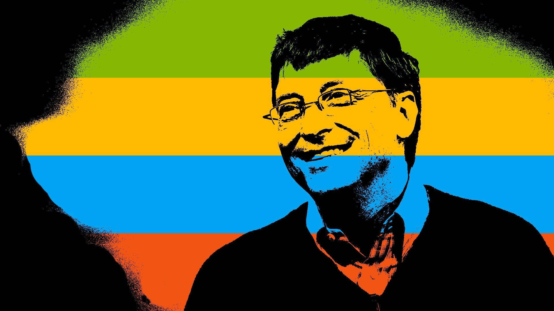 Bill Gates Multi-Colored Painting Wallpaper