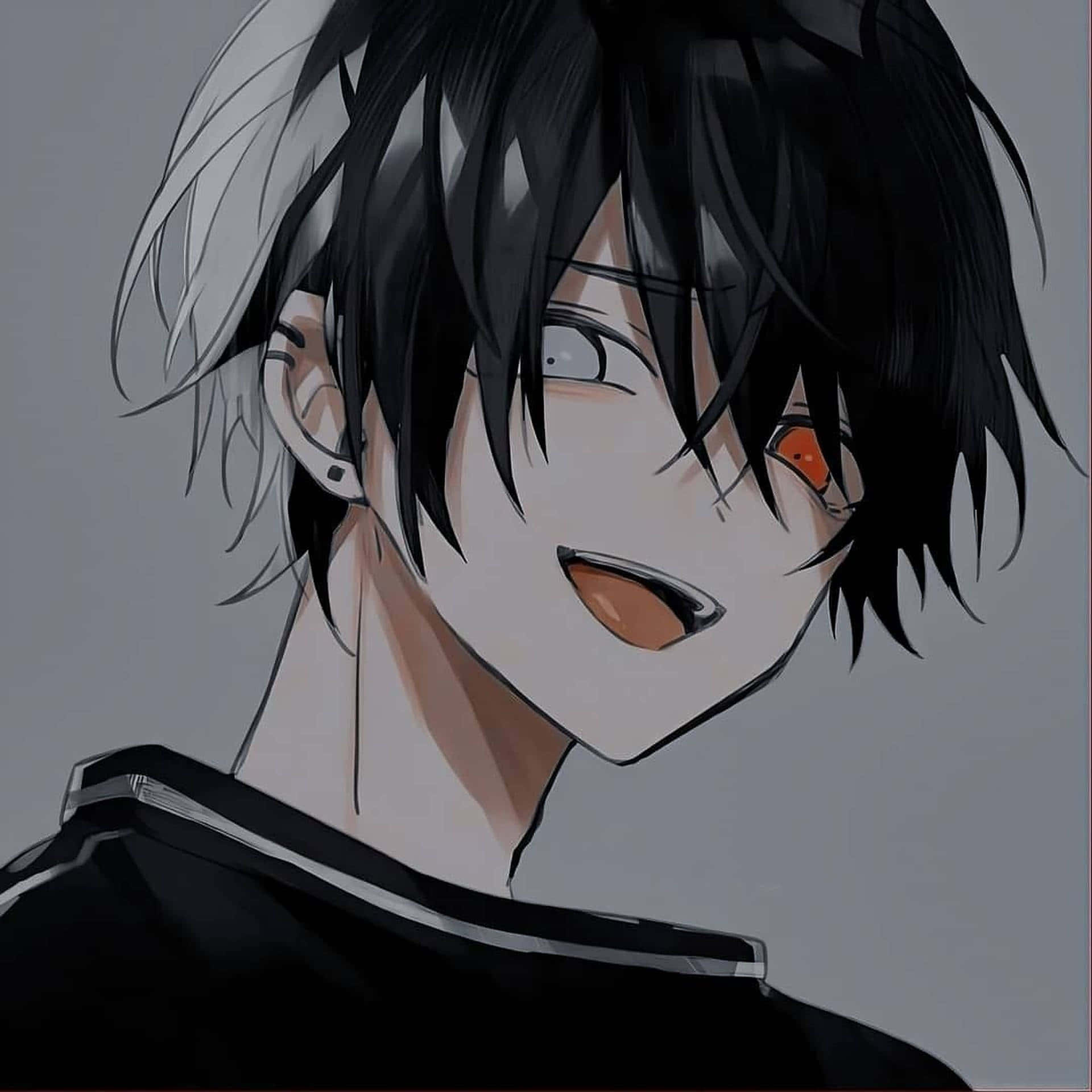Black Anime Pfp Cute Boy Heterochromia Wallpaper