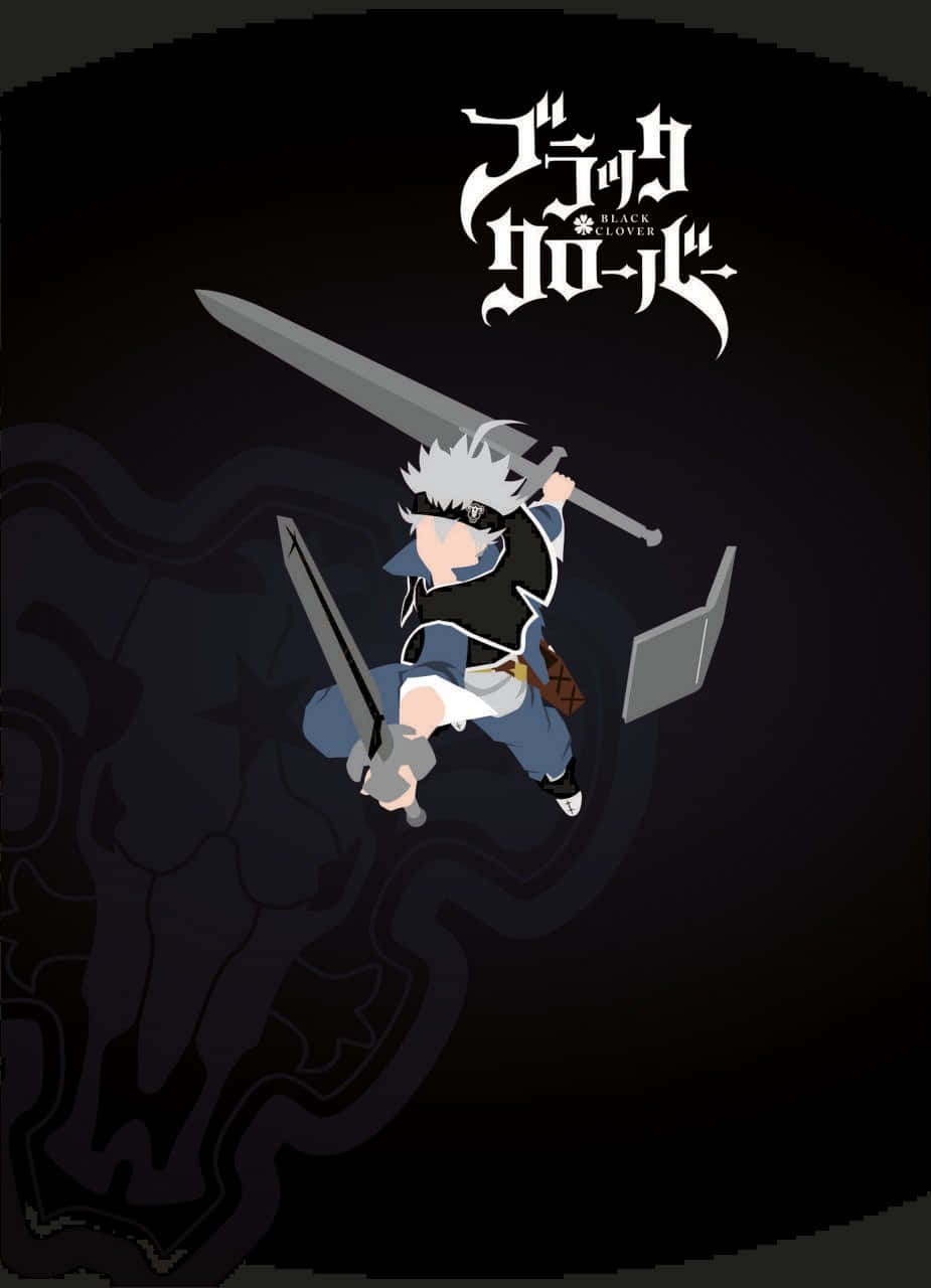 Caption: "Black Clover iPhone Wallpaper - Anime inspiration on your phone screen." Wallpaper