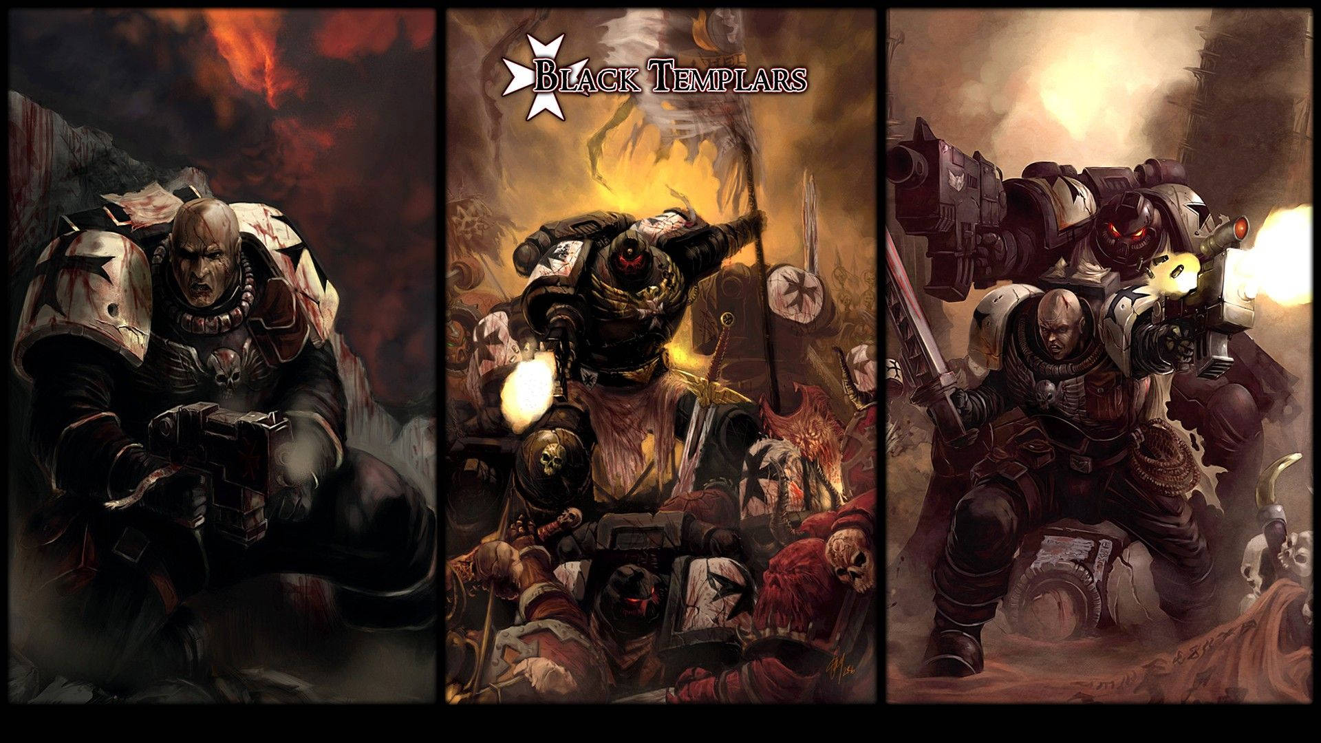 Ready Yourself For War: A Black Templars Space Marine Wallpaper
