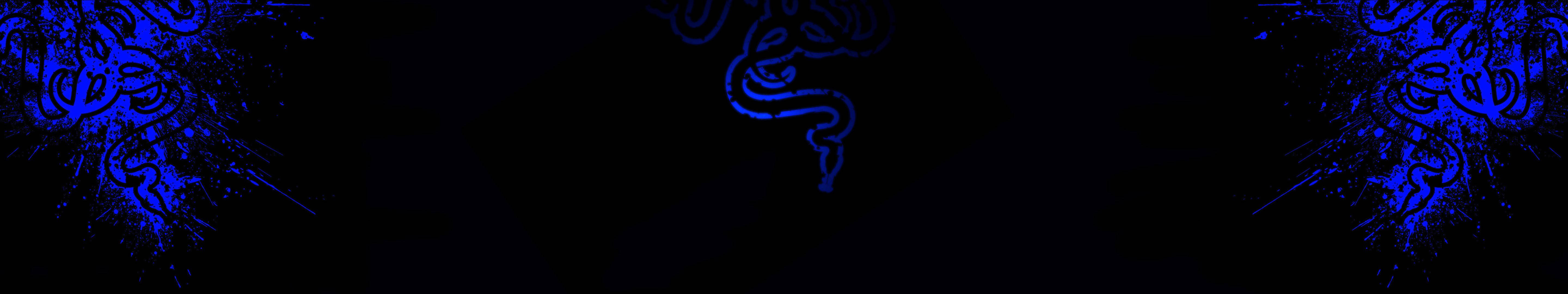 Blue Abstract Snakes Three Screen Wallpaper