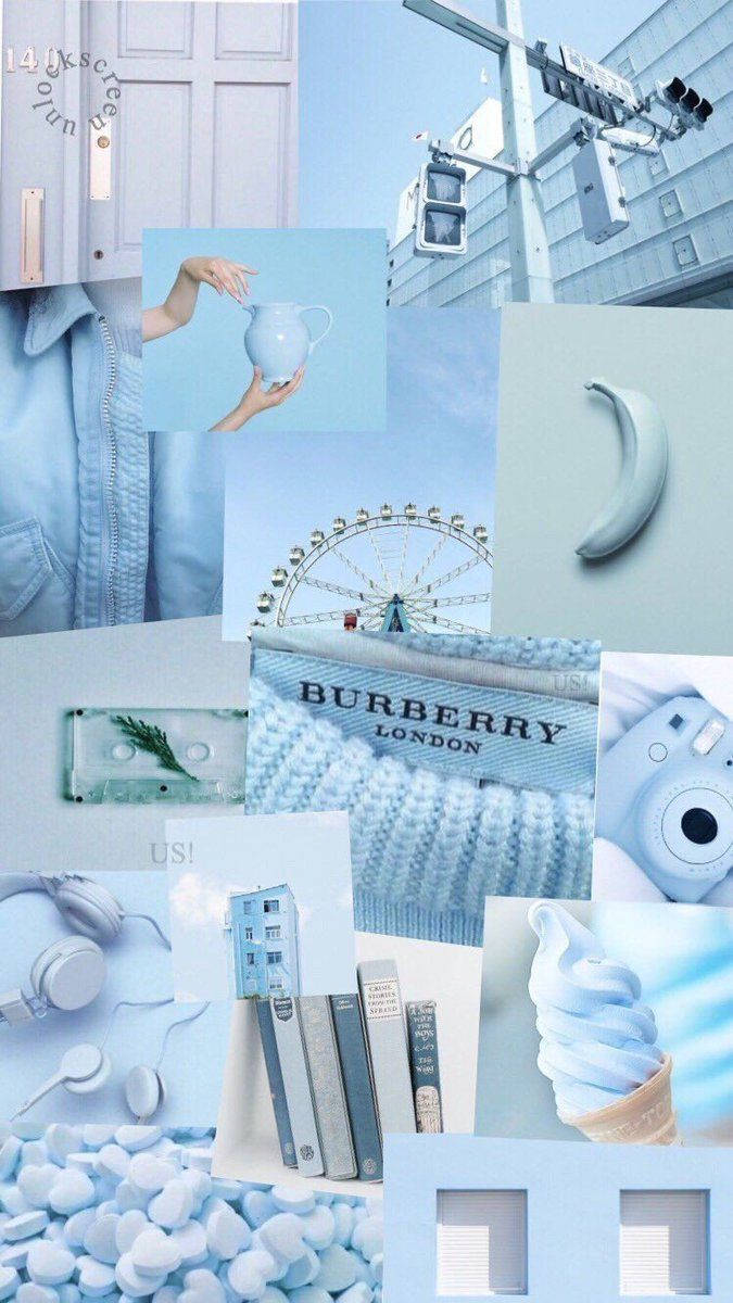 Enjoy the beauty of blue in this aesthetic collage. Wallpaper