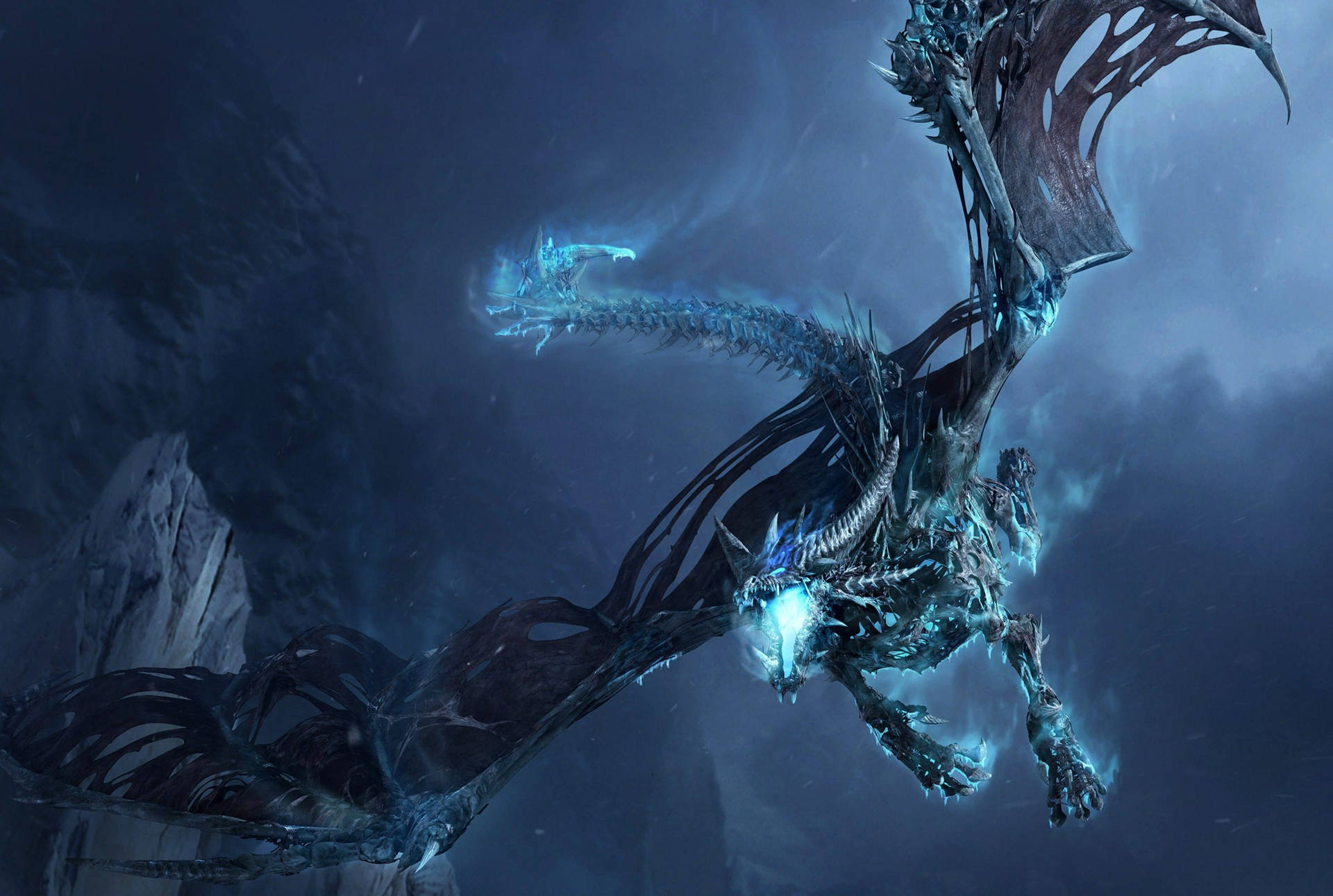 Admire the Mystical Beauty of this Blue Dragon Wallpaper