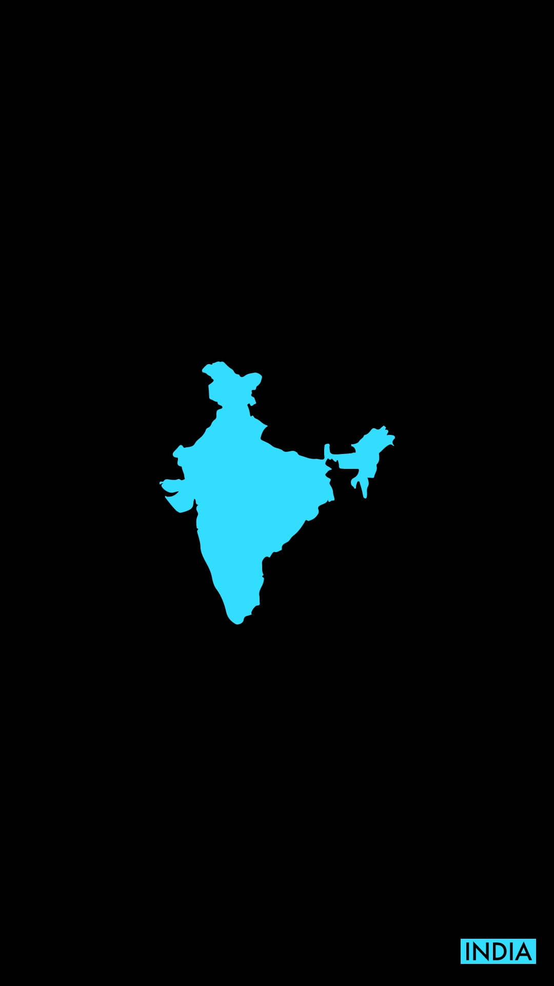 Vibrant Blue India Map Wallpaper