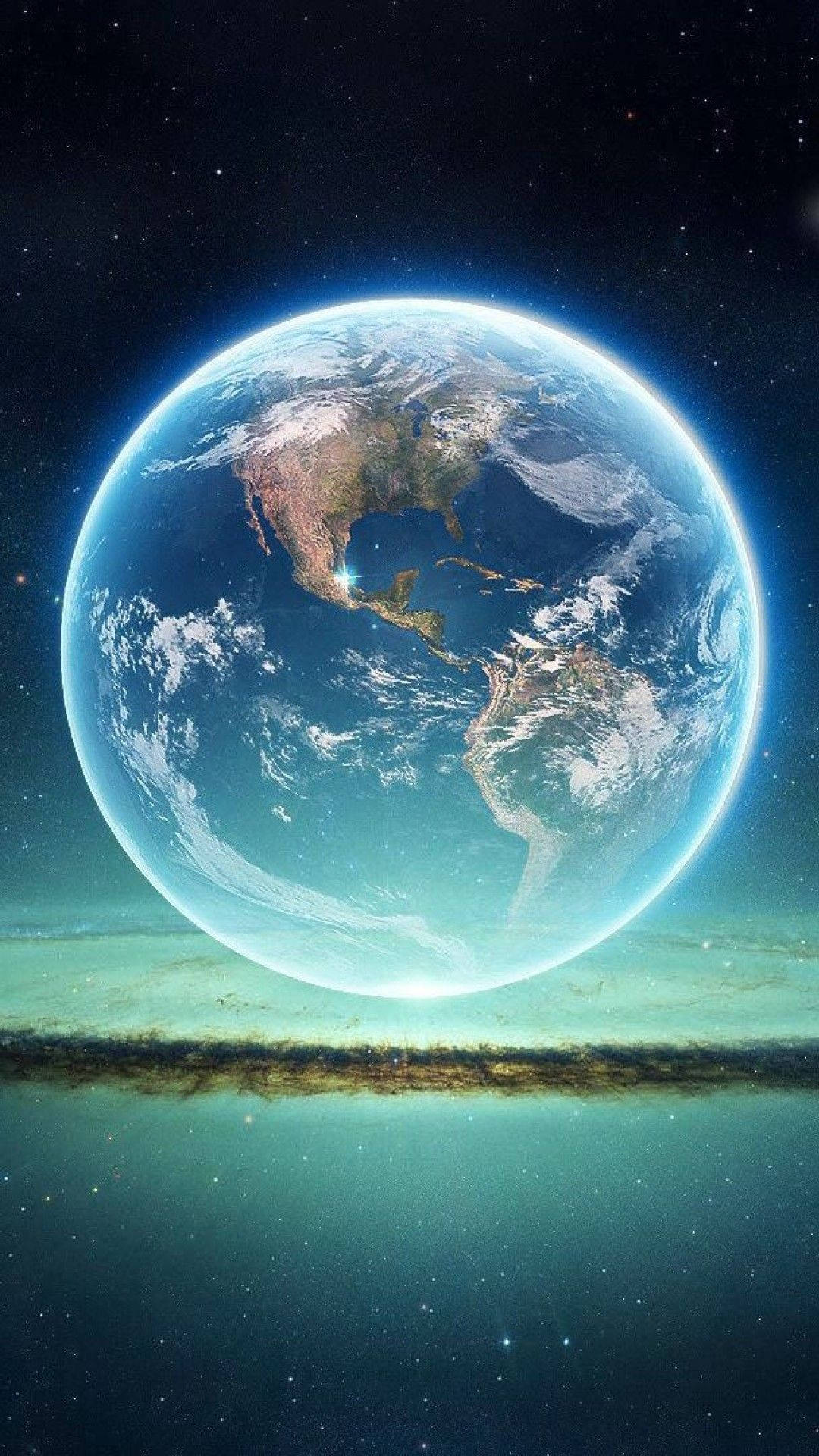 Blue Lights Around Earth iPhone 6 Wallpaper