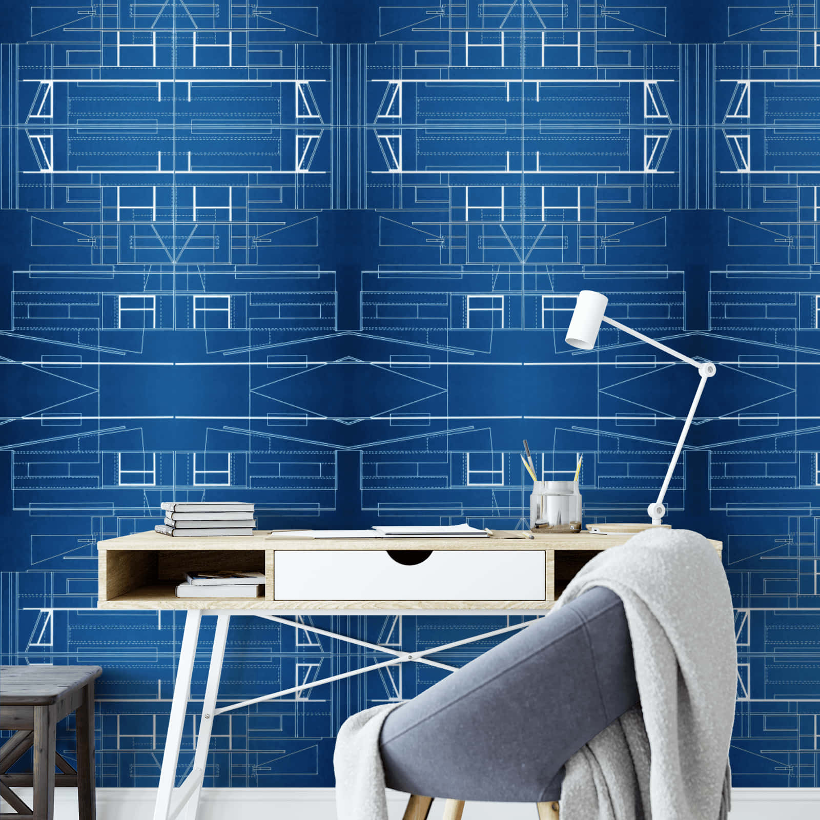 Blueprint Background Wall Table Desk