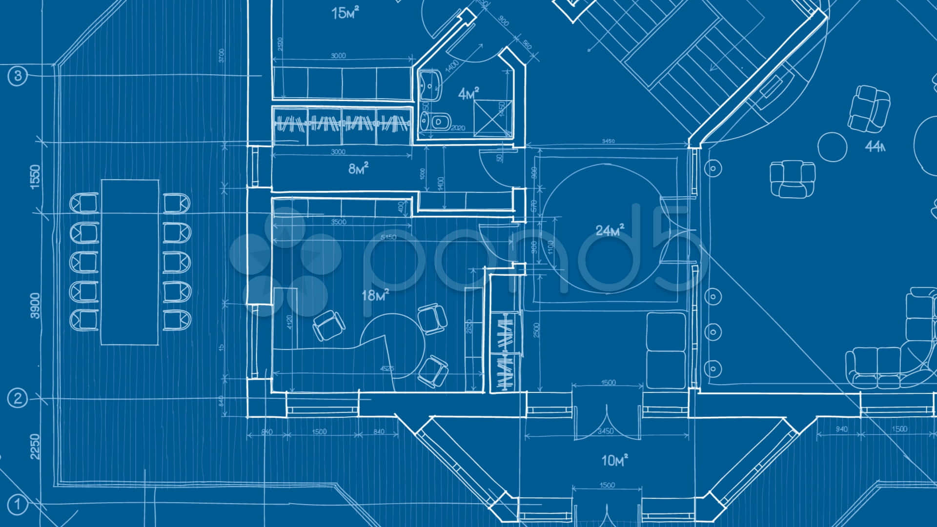 Blueprint Background Unique Floorplan