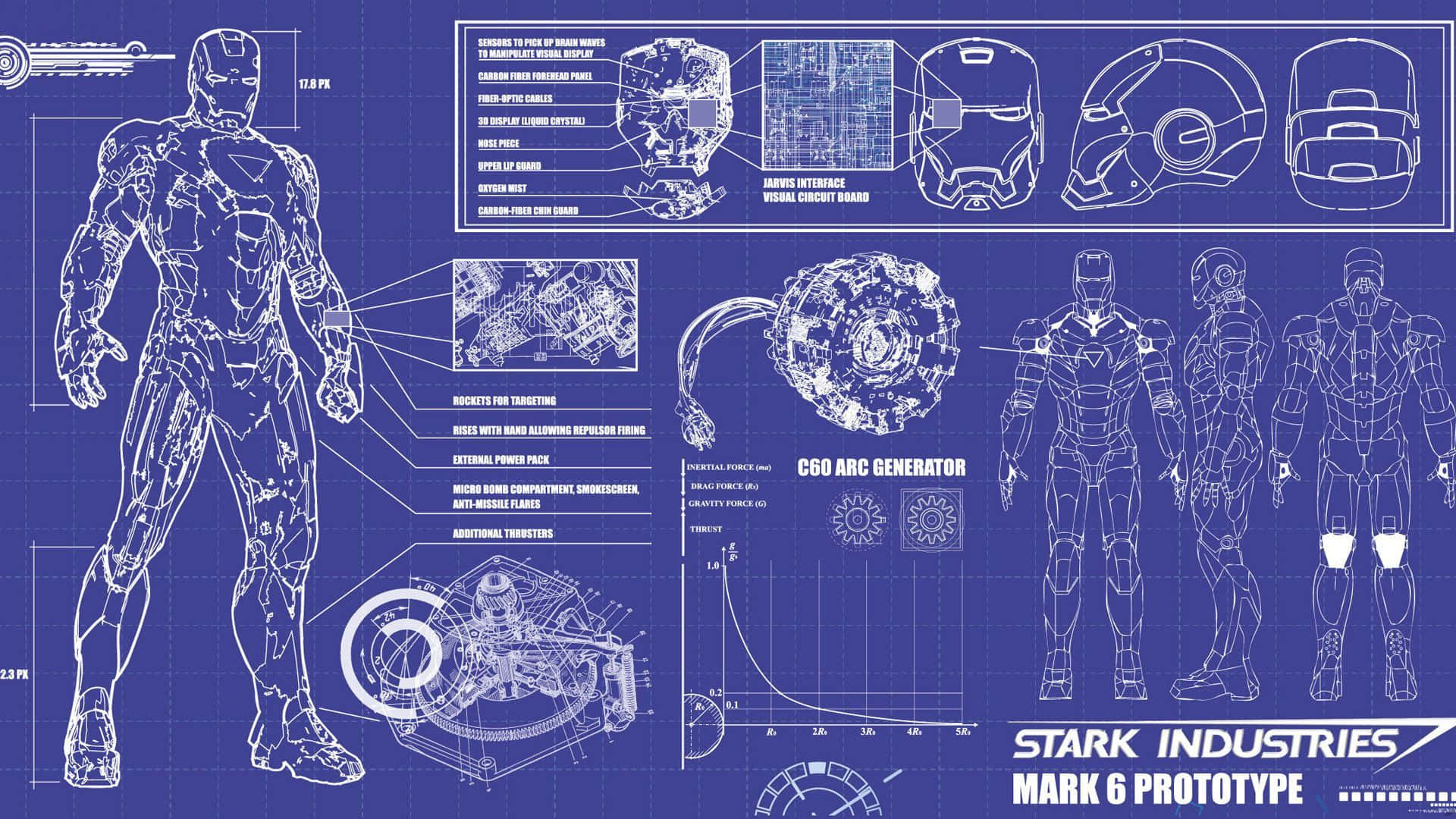 Blueprint Background Ironman Suit Blueprint