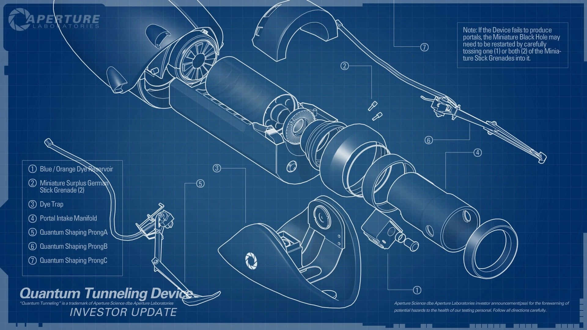 Blueprint Background Quantum Tunneling Device