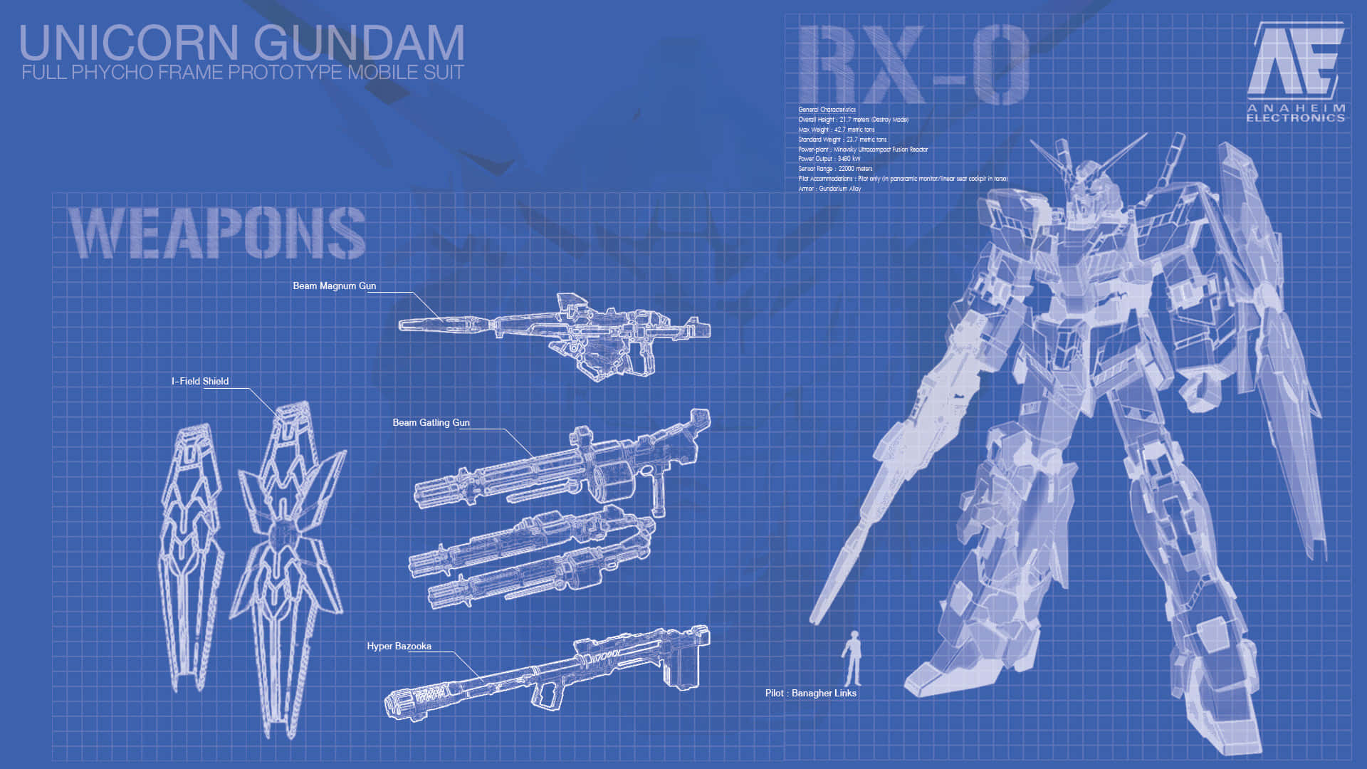 Blueprint Background Unicorn Gundam Blueprint