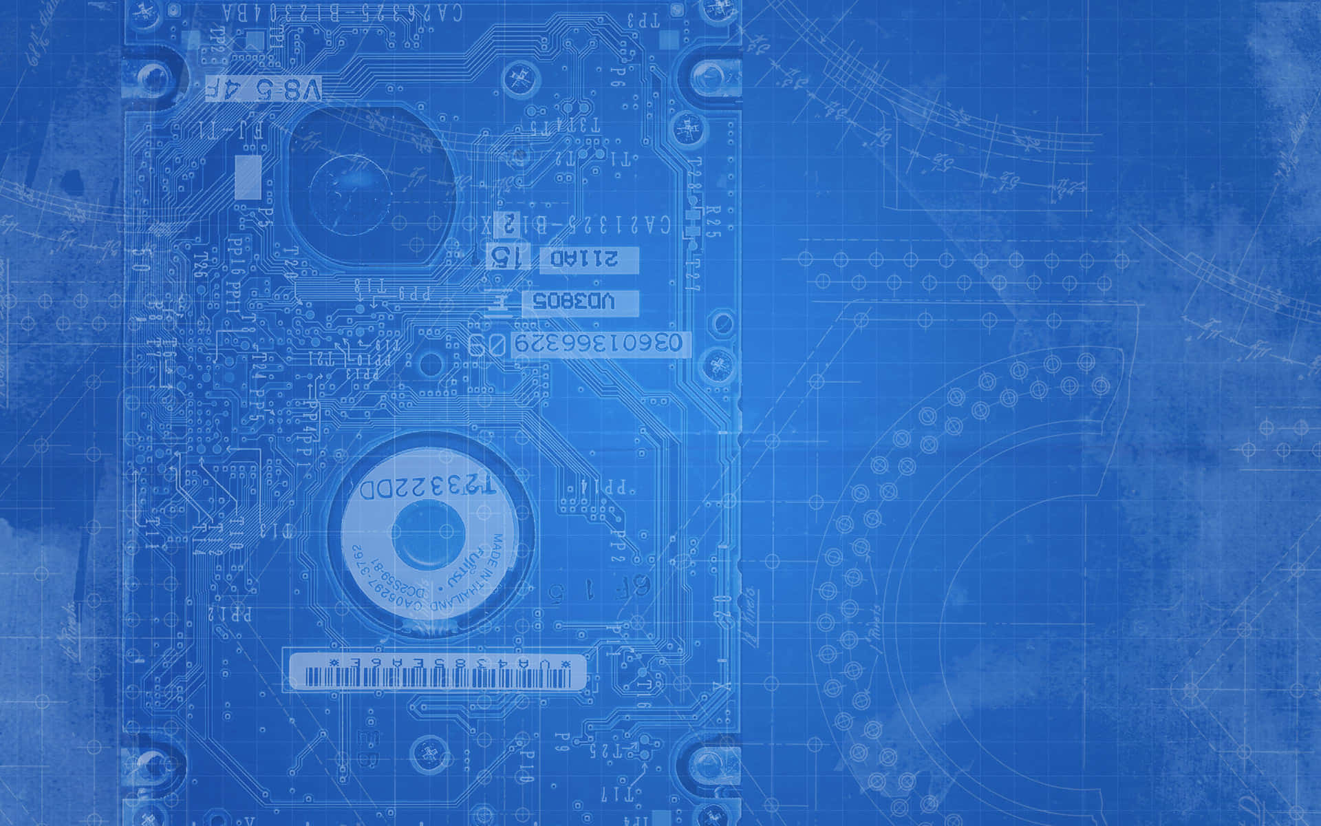 Blueprint Background Computer Interior