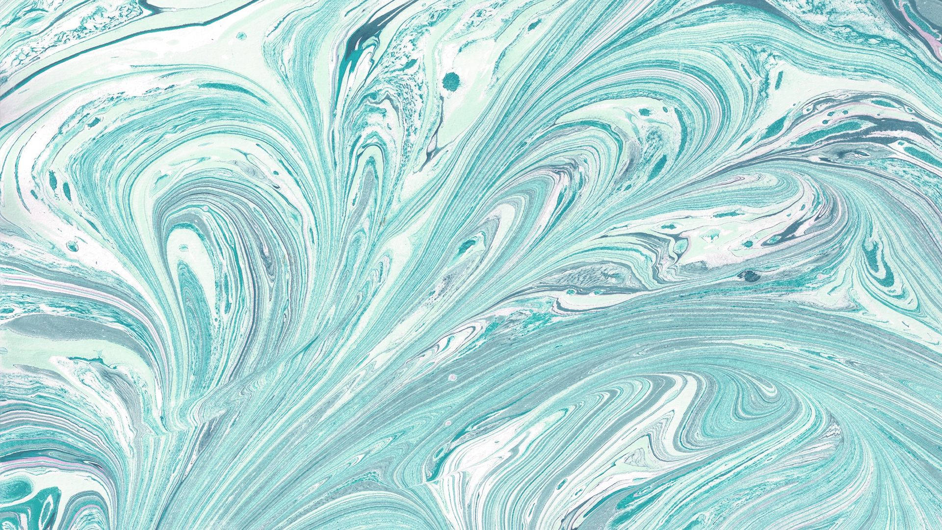 Bluish Green Flowing Liquid Marble Desktop Wallpaper