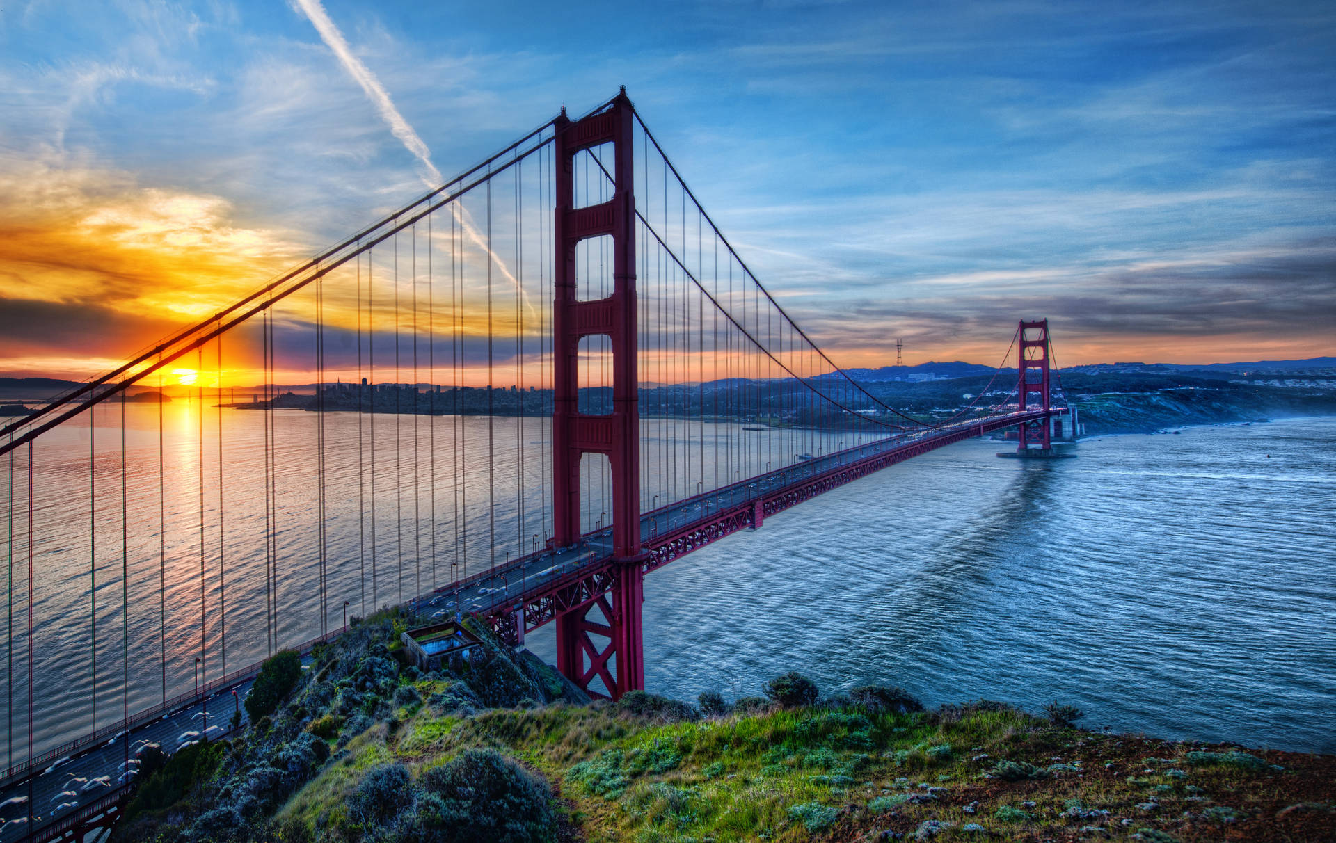 Bridge With Sunset San Francisco Photography Wallpaper