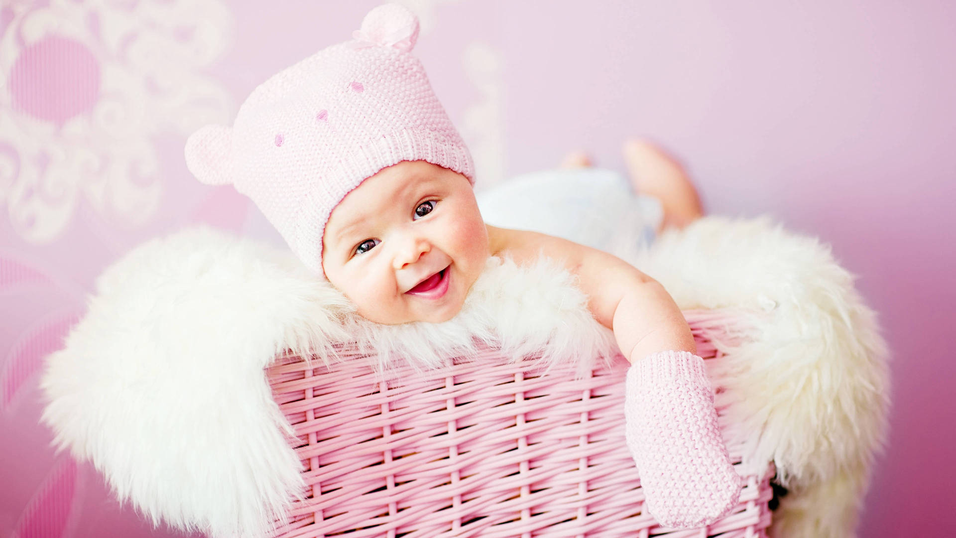 Cherubic Smile of Innocence - Adorable Baby Girl Wallpaper