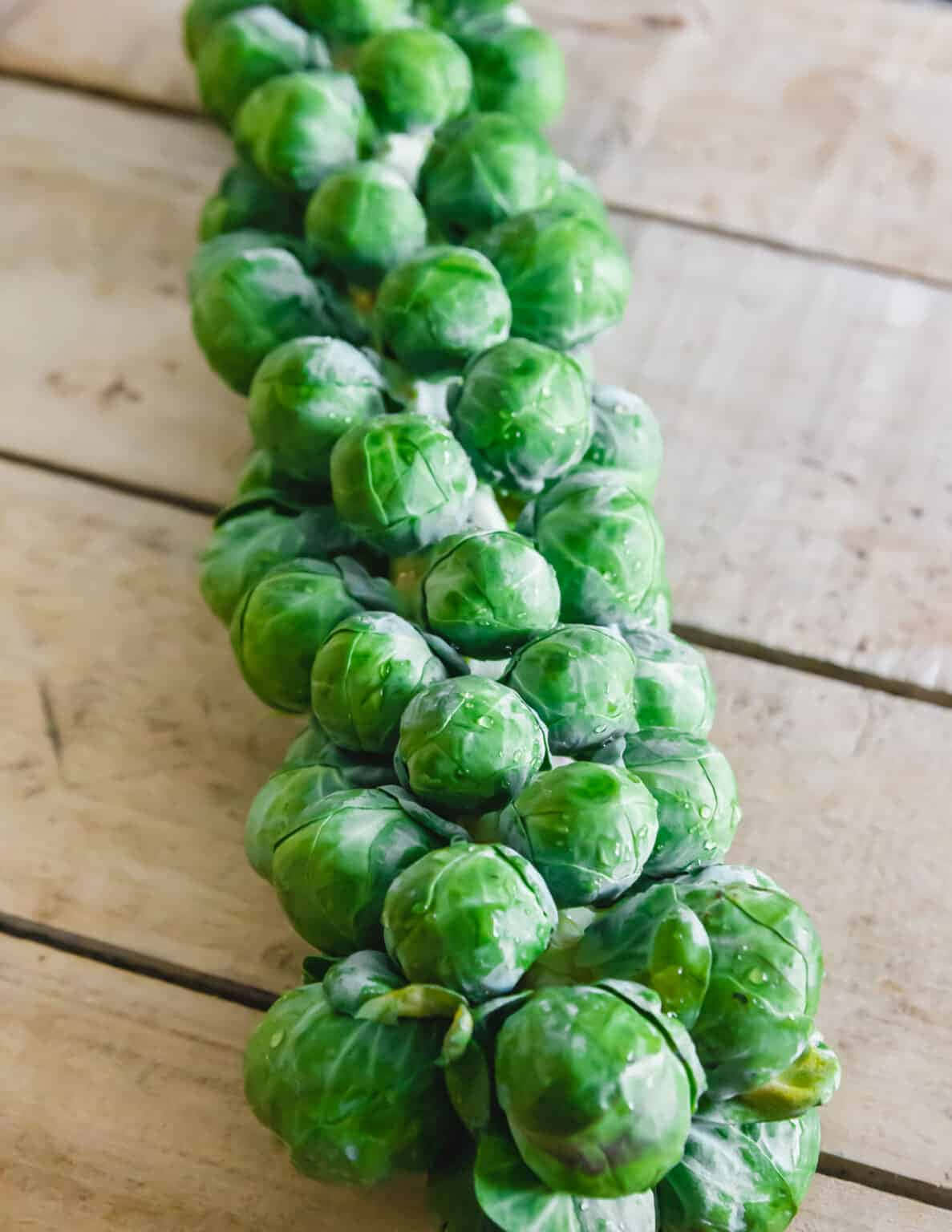 Brussel Sprouts On A Wooden Table