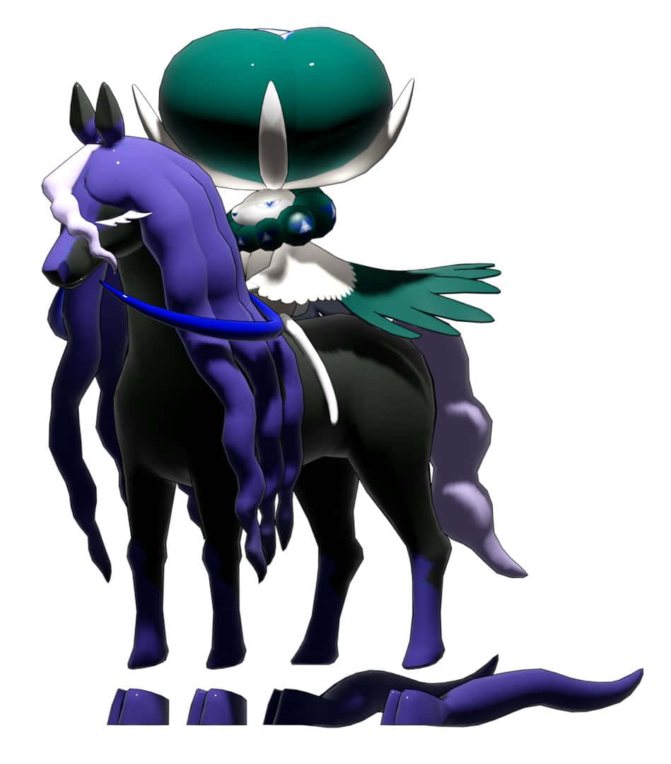 Legendary Pokémon Calyrex Riding its Loyal steed Spectrier Wallpaper