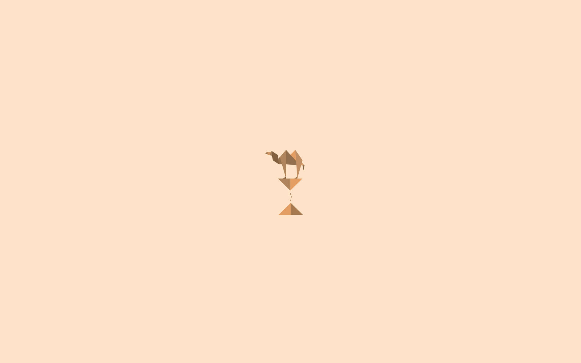 Intriguing Camel Hourglass Beige Aesthetic on a Desktop Wallpaper