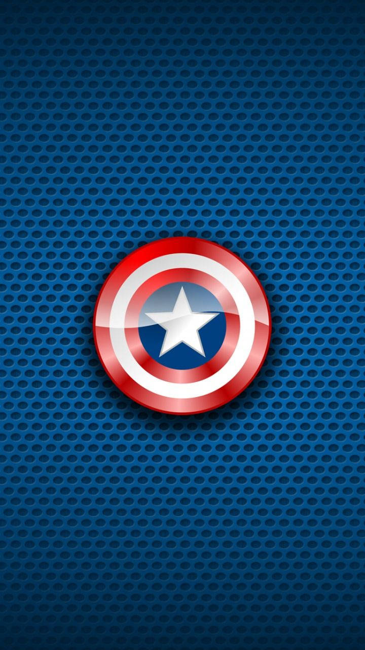 Captain America Mobile Blue Holes Background Wallpaper