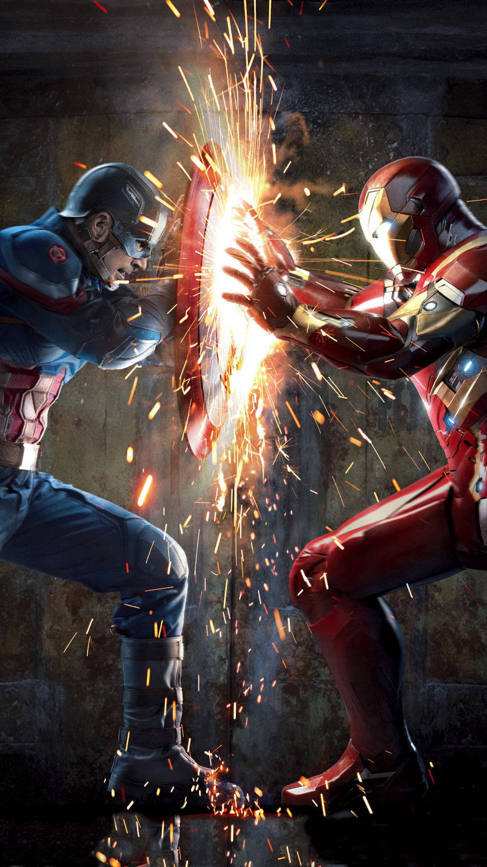 Captain America Versus Iron Man Avenger 3D Wallpaper