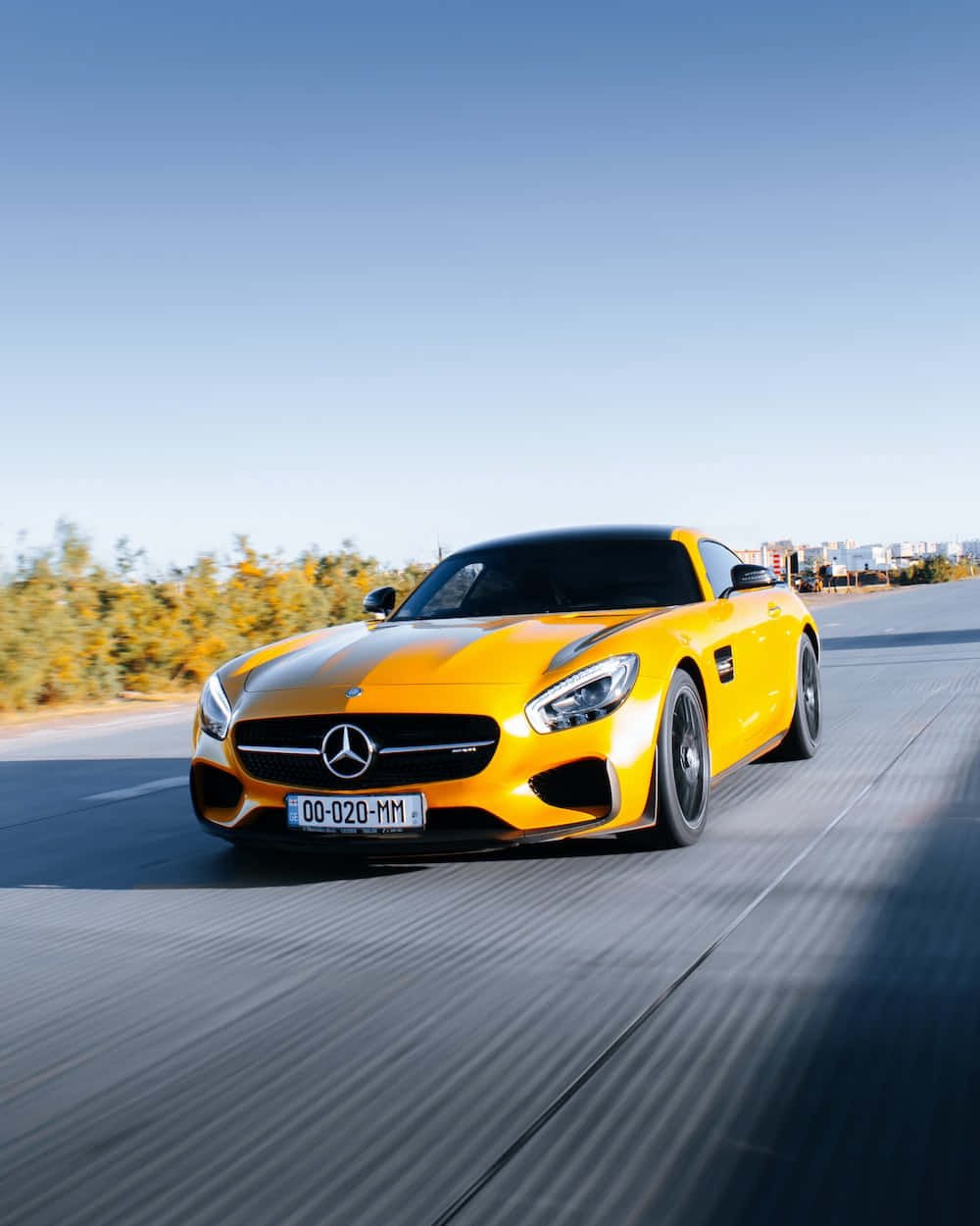 Yellow Mercedes Benz Car Picture