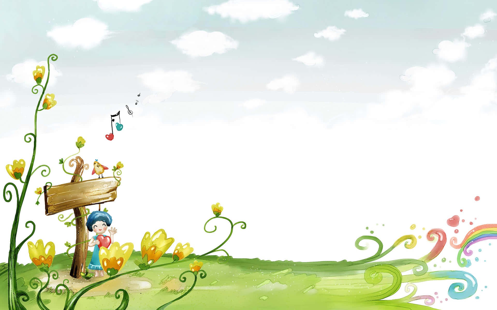 Stunning Cartoon Fantasy Fairyland Digital Illustration Background