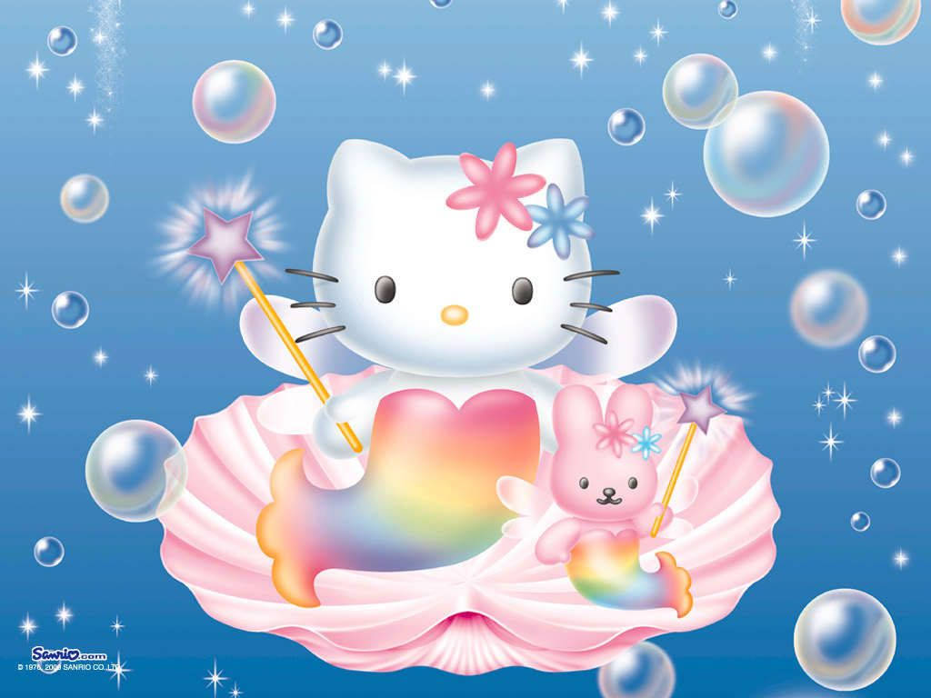Cartoon Siren Rabbit And Hello Kitty PFP Wallpaper