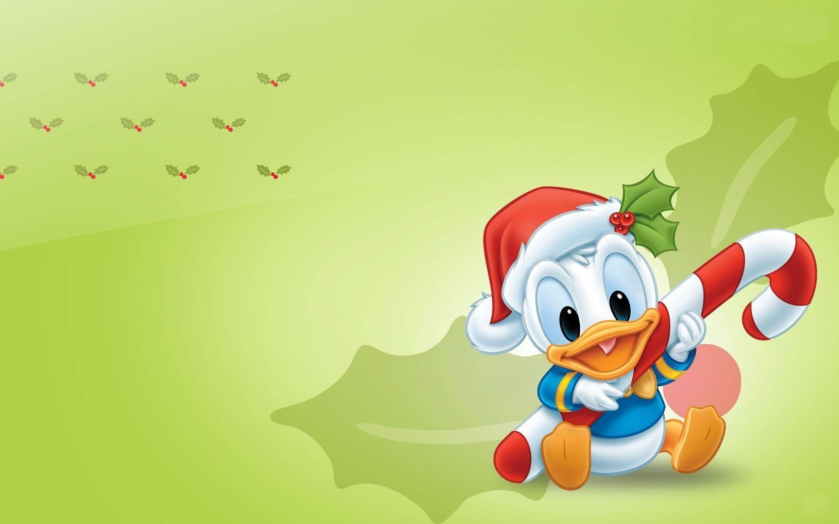 Cartoons Donald Duck Christmas Theme Wallpaper