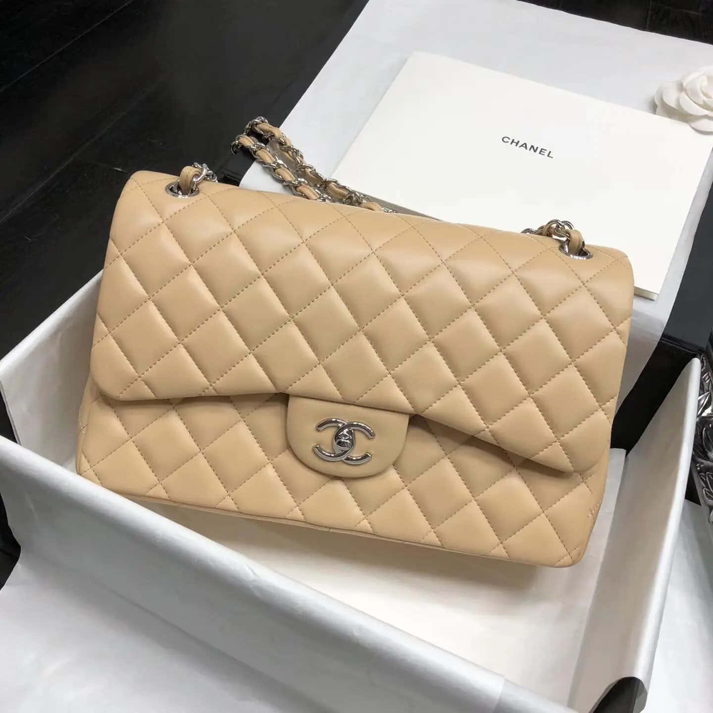 Chanel Tan Quilted Flap Bag