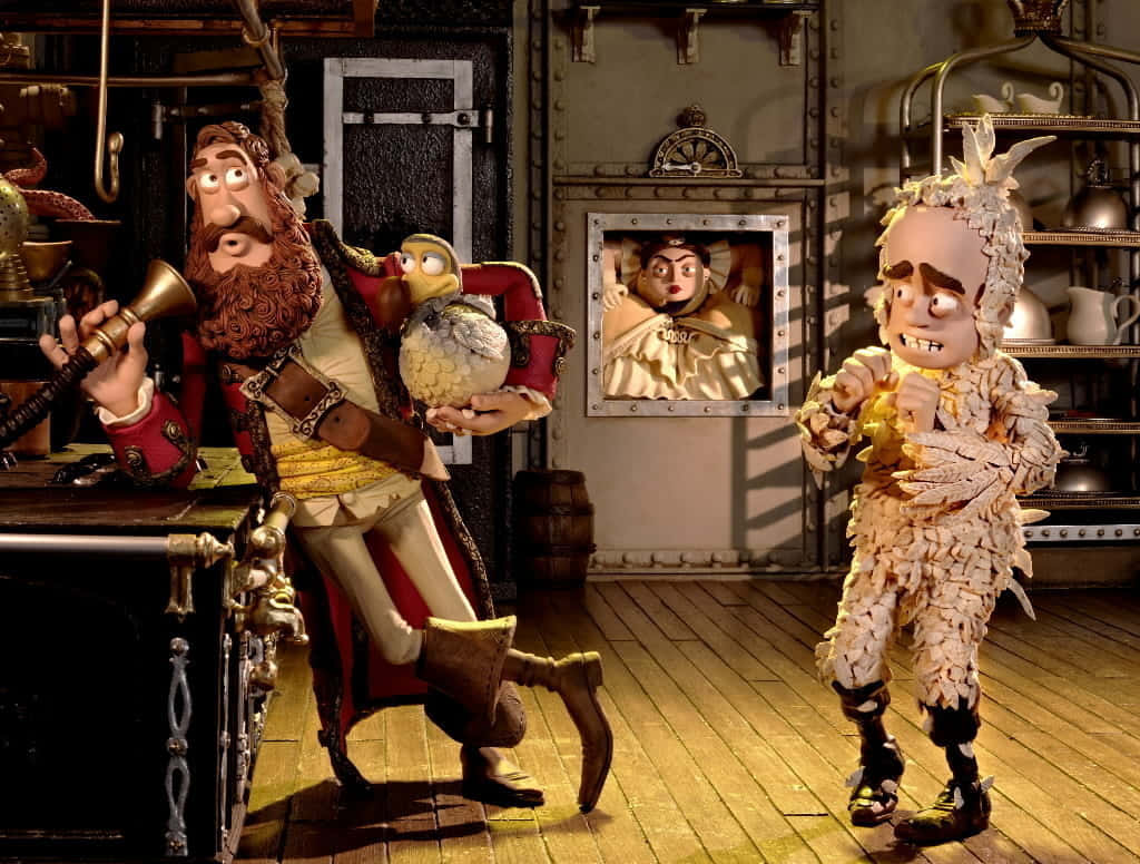 Charles Darwin making an impactful entrance in The Pirates Band Of Misfits Wallpaper