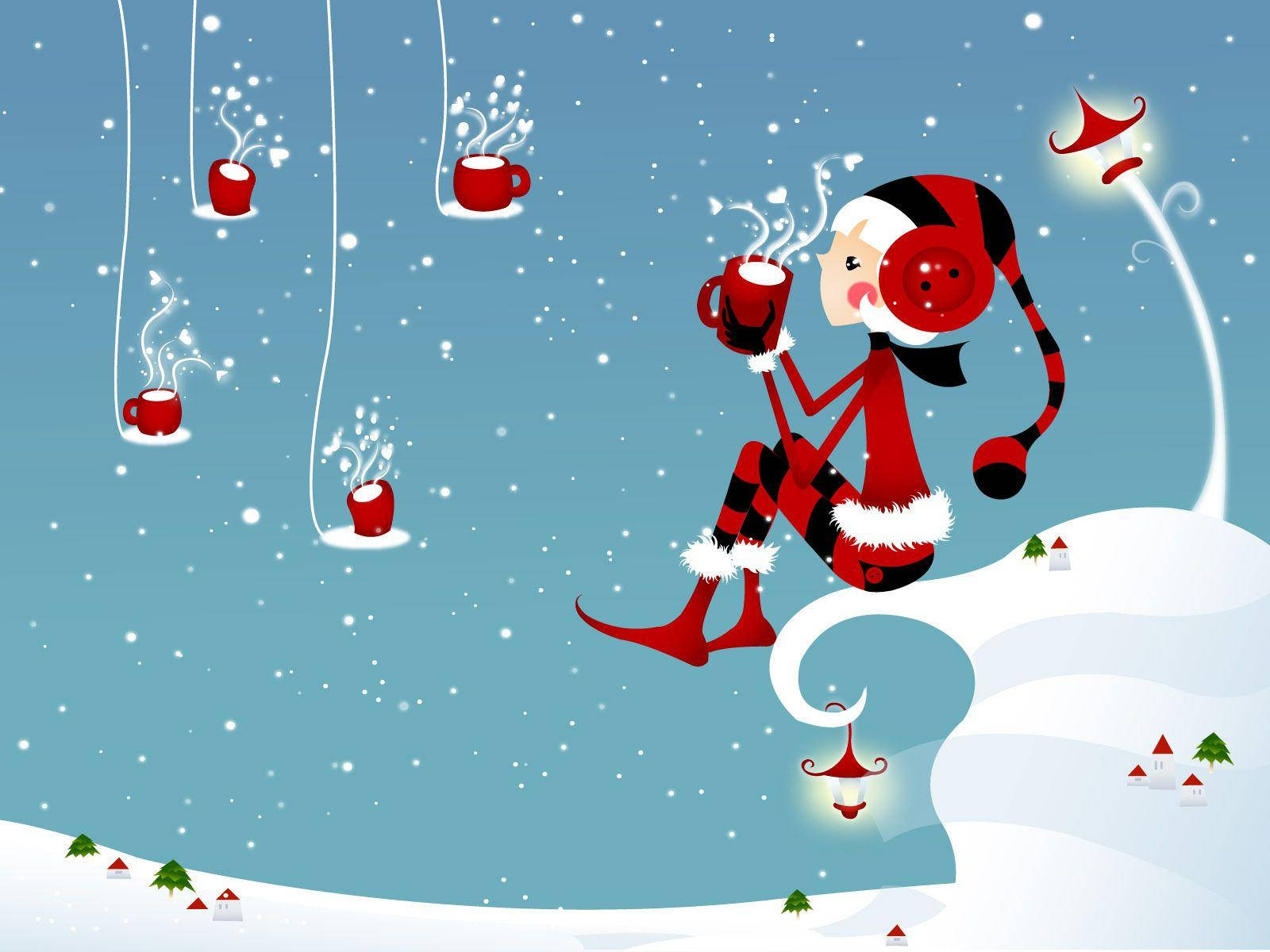 Christmas Aesthetic Desktop Elf Boy Wallpaper