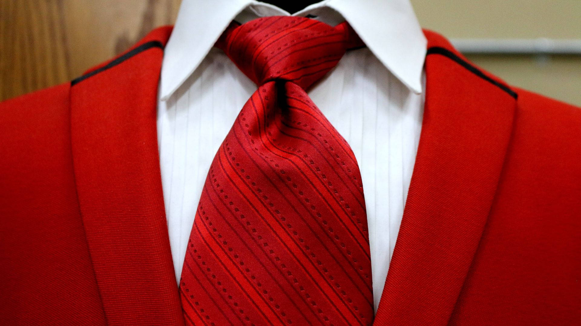 Classic Gentleman in Red Suit Wallpaper