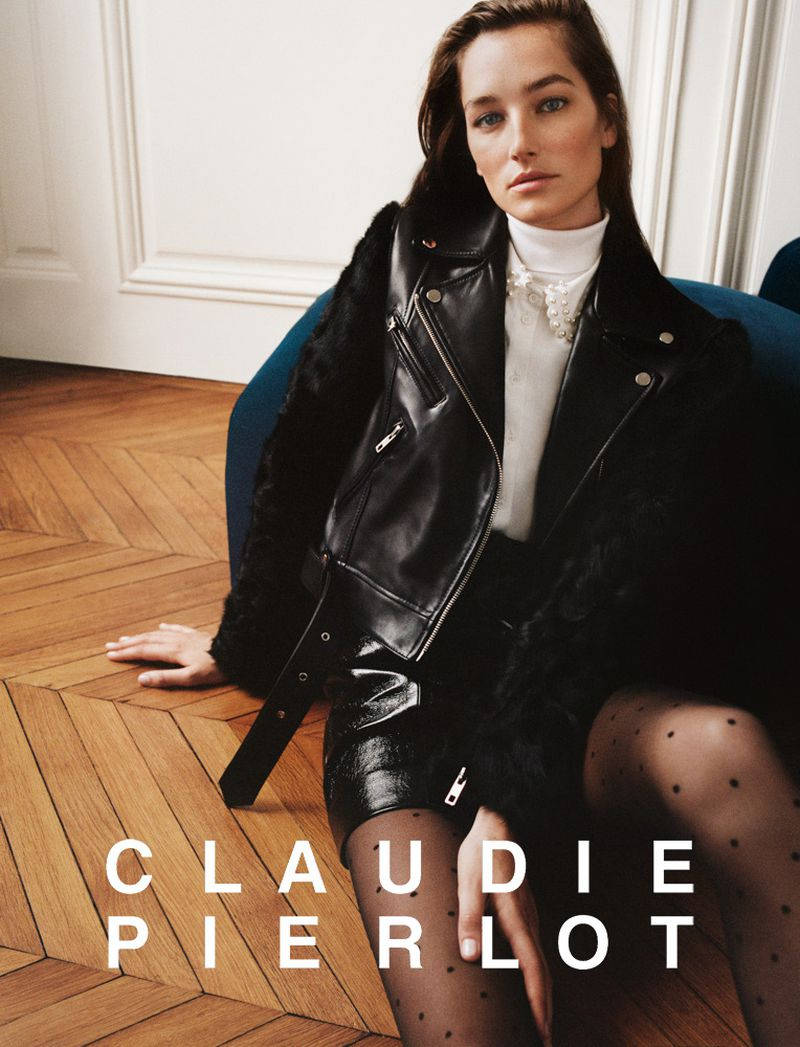 Claudie Pierlot Leather Jacket And Skirt Wallpaper