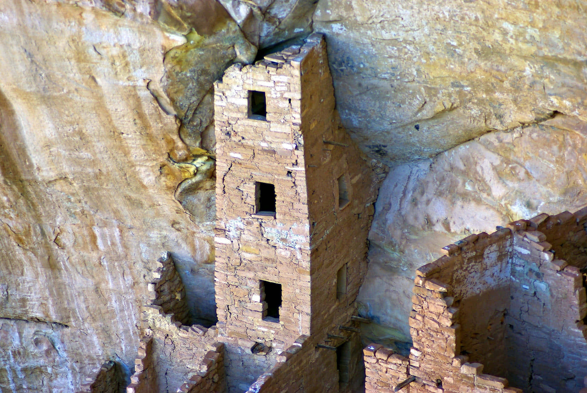 Cliff Palace Three Story Structure Mesa Verde National Park Wallpaper