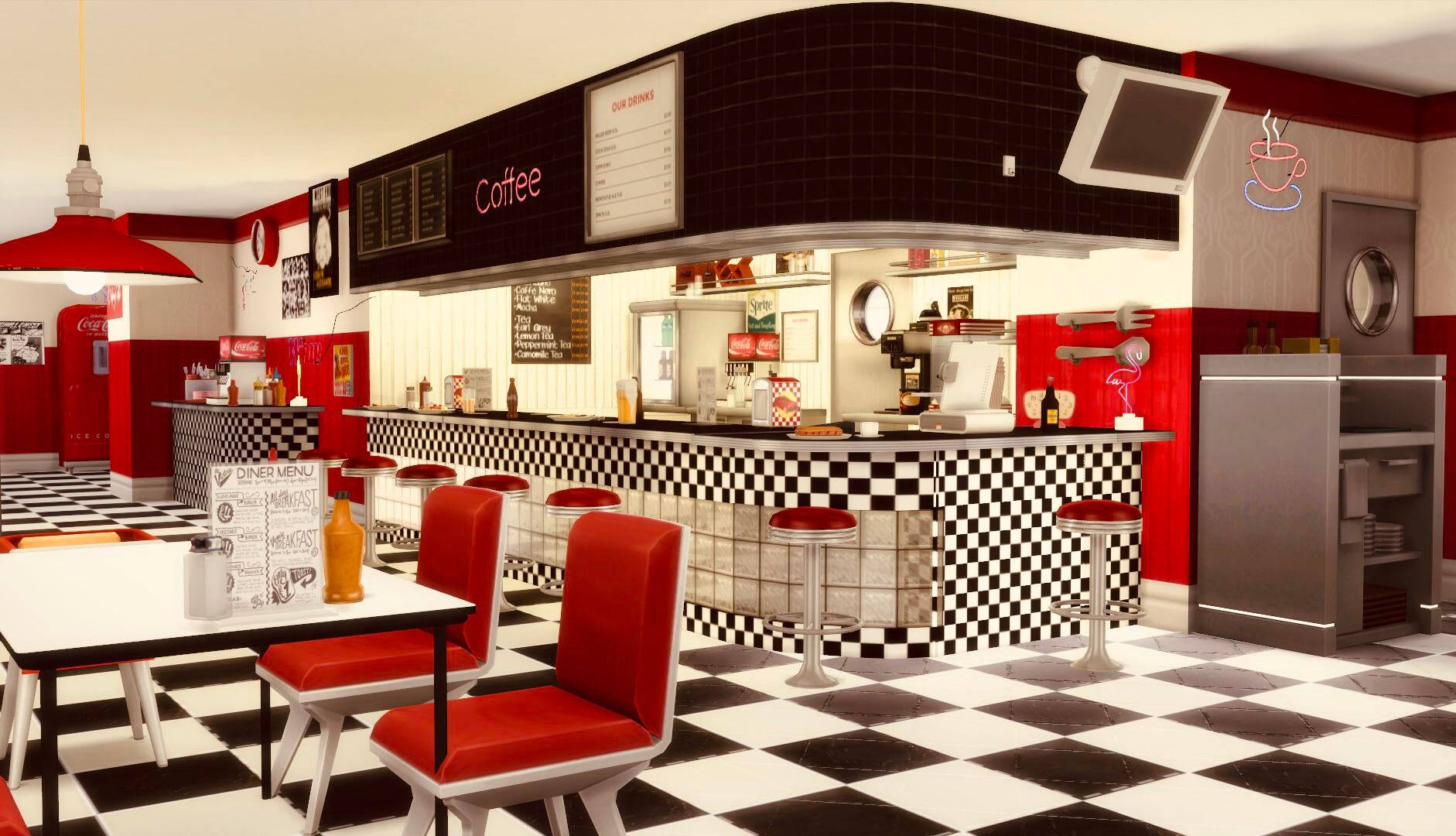 Coffee At 50s Diner Wallpaper