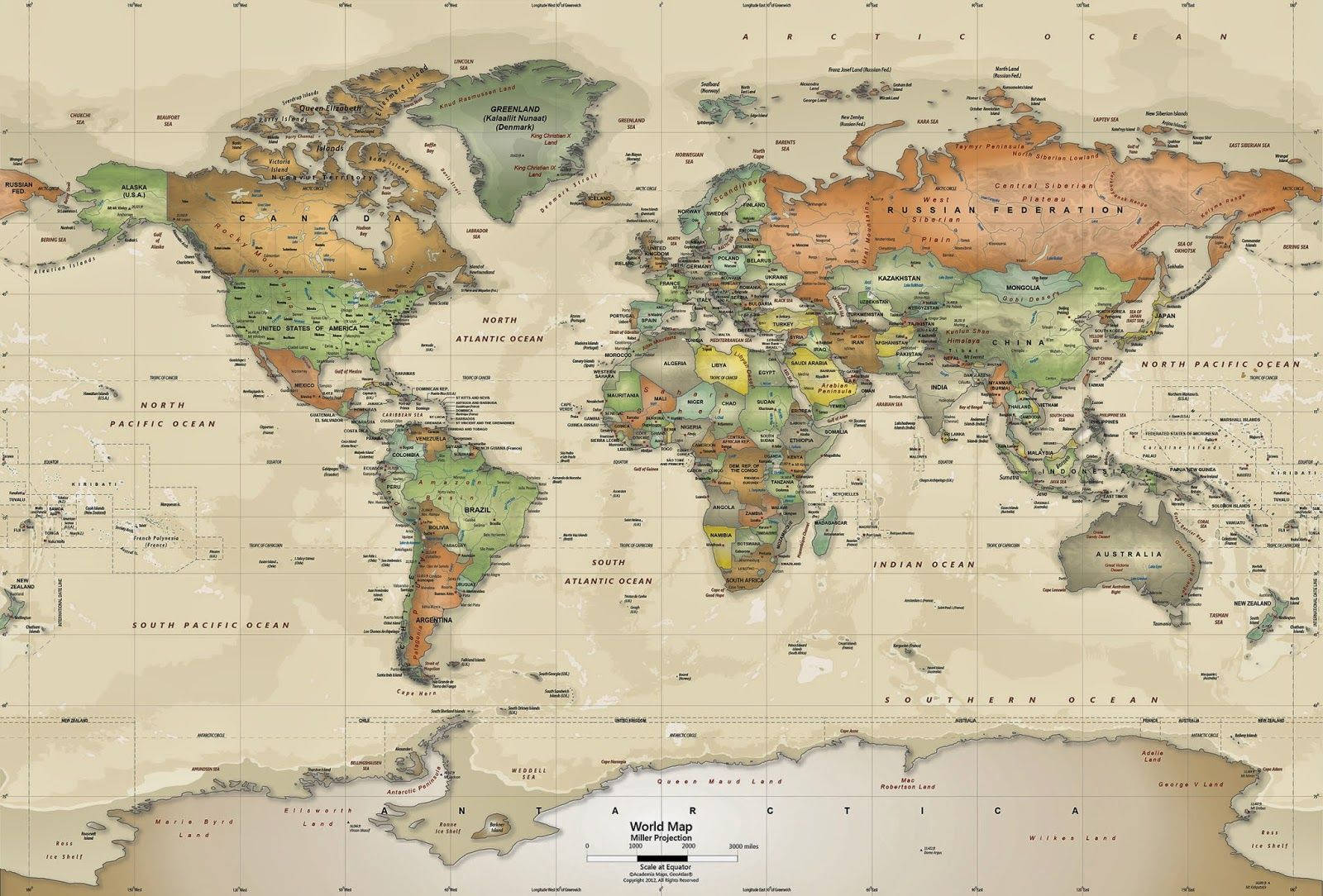 A detailed view of a vintage world map Wallpaper