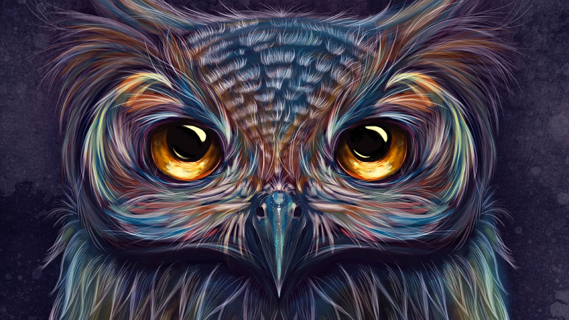 Colorful Owl Art Drawing Wallpaper