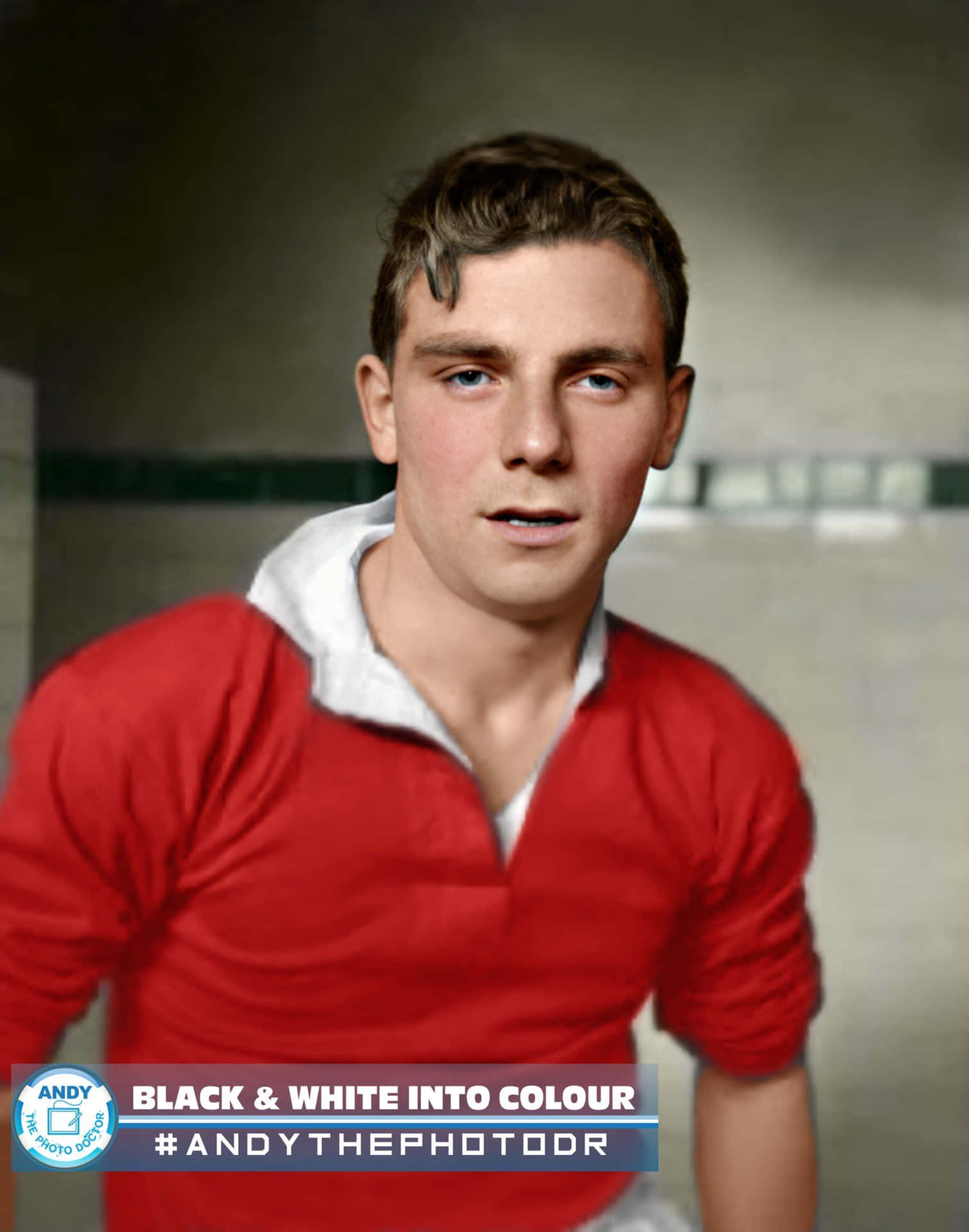 Colorized Busby Babe Duncan Edwards Wallpaper