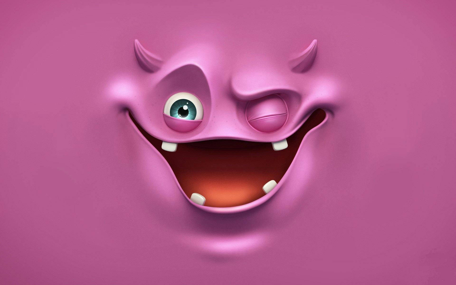 Cool 3D Ghost Pink Slime Wallpaper