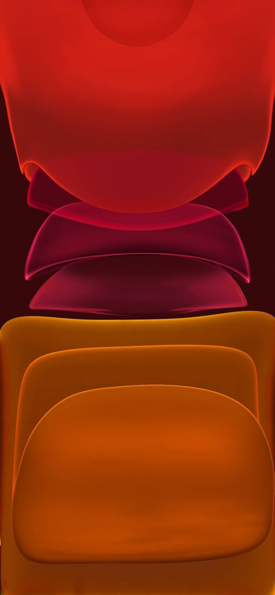 Cool iPhone 11 Orange And Red Blobs Wallpaper