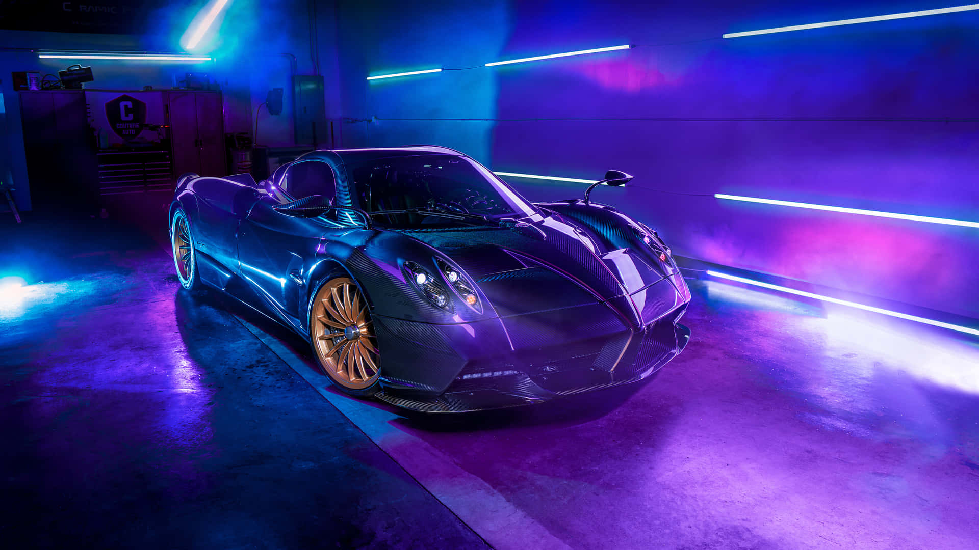 Cool Luxury Car With Neon Purple Lights Picture
